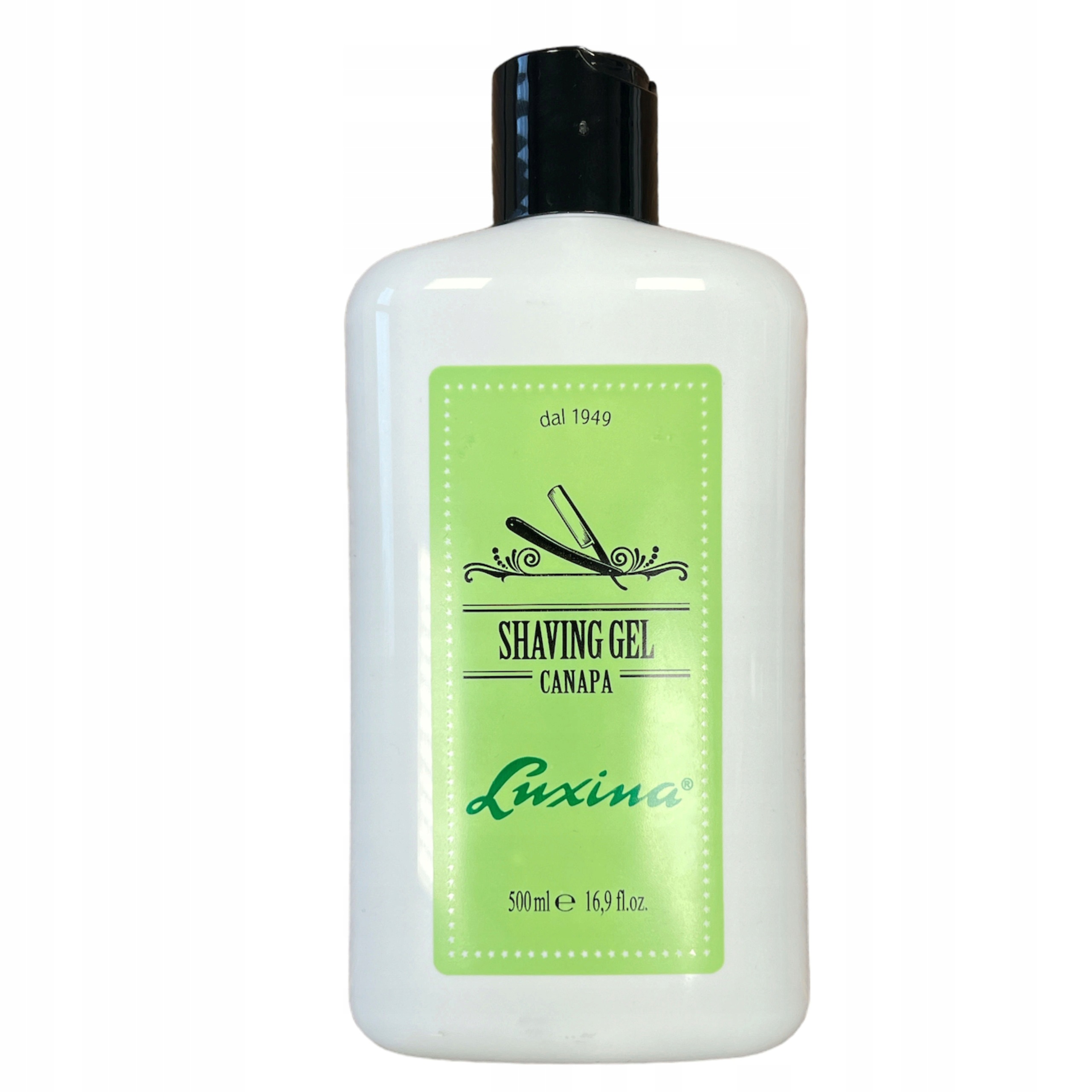 Gel na holení Průsvitný Barberský Konopný Jemný Luxina Canapa 500 ml