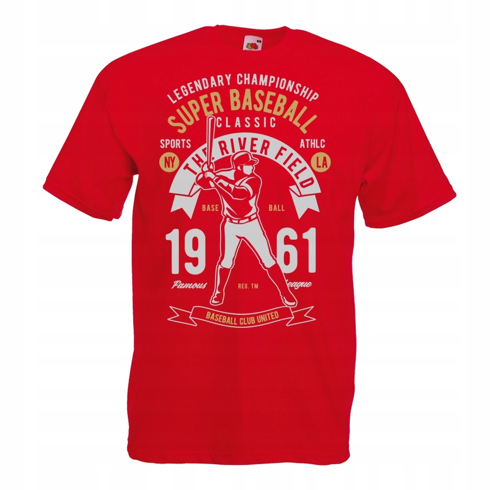 

Koszulka baseball kij baseballowy S czerwona