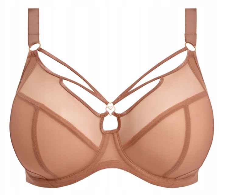 Biustonosz Elomi Sachi miękki plunge z paskami na duży biust Uk 36G Eu 80i