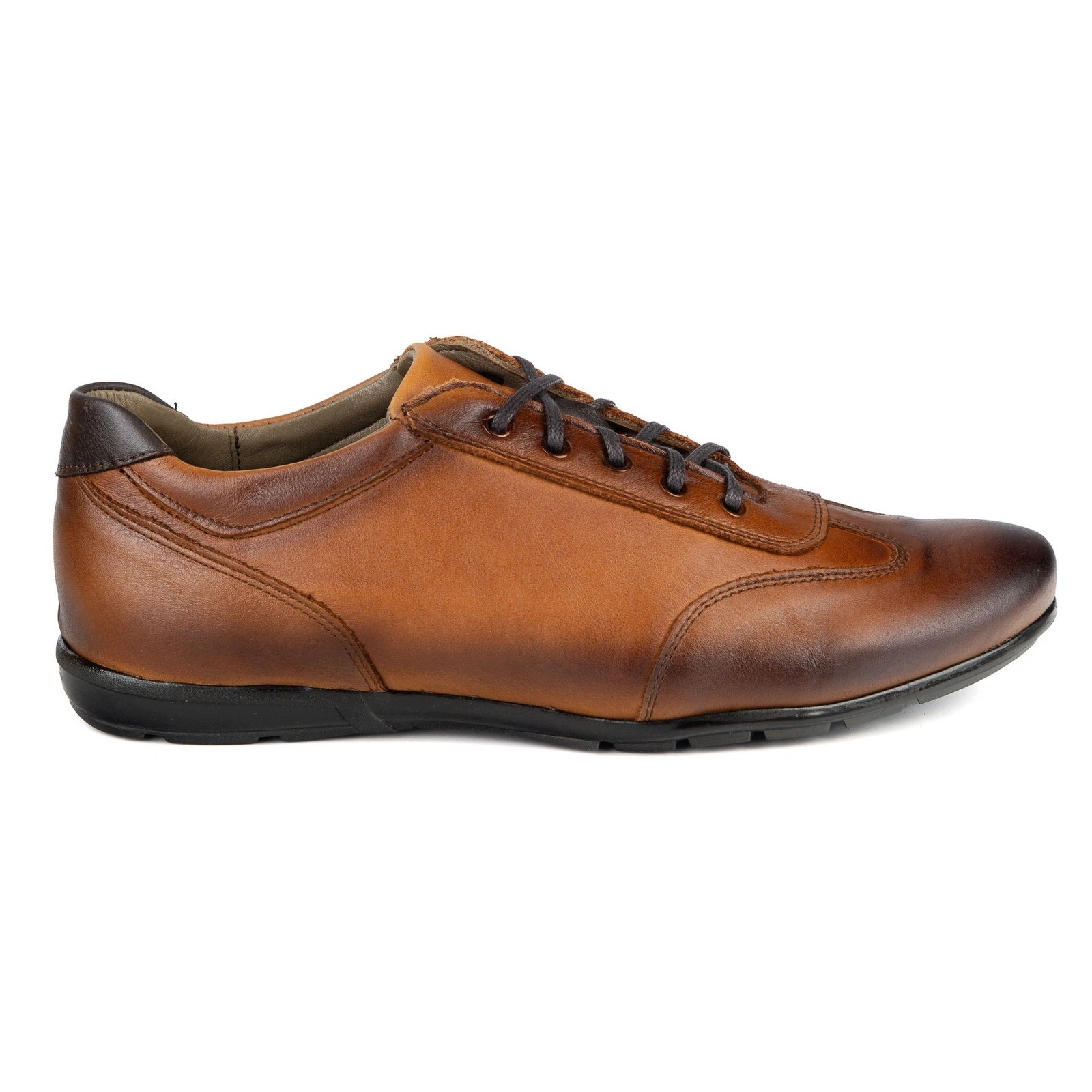 Pánské kožené sportovní boty casual 7002DT hnědé 44
