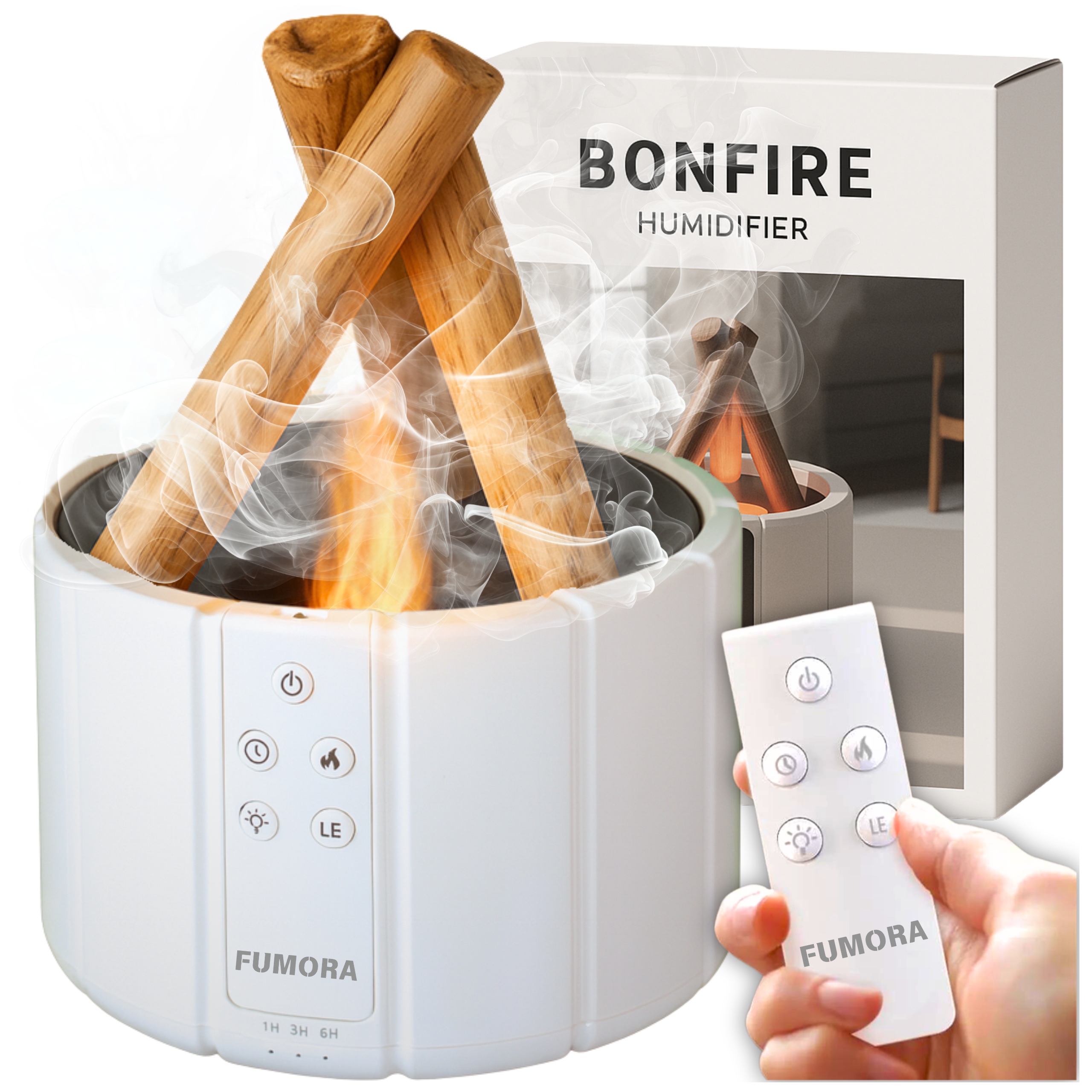 Nawilżacz Powietrza Dyfuzor Lampka Nocna Efekt Płomienia Kominek Ognisko