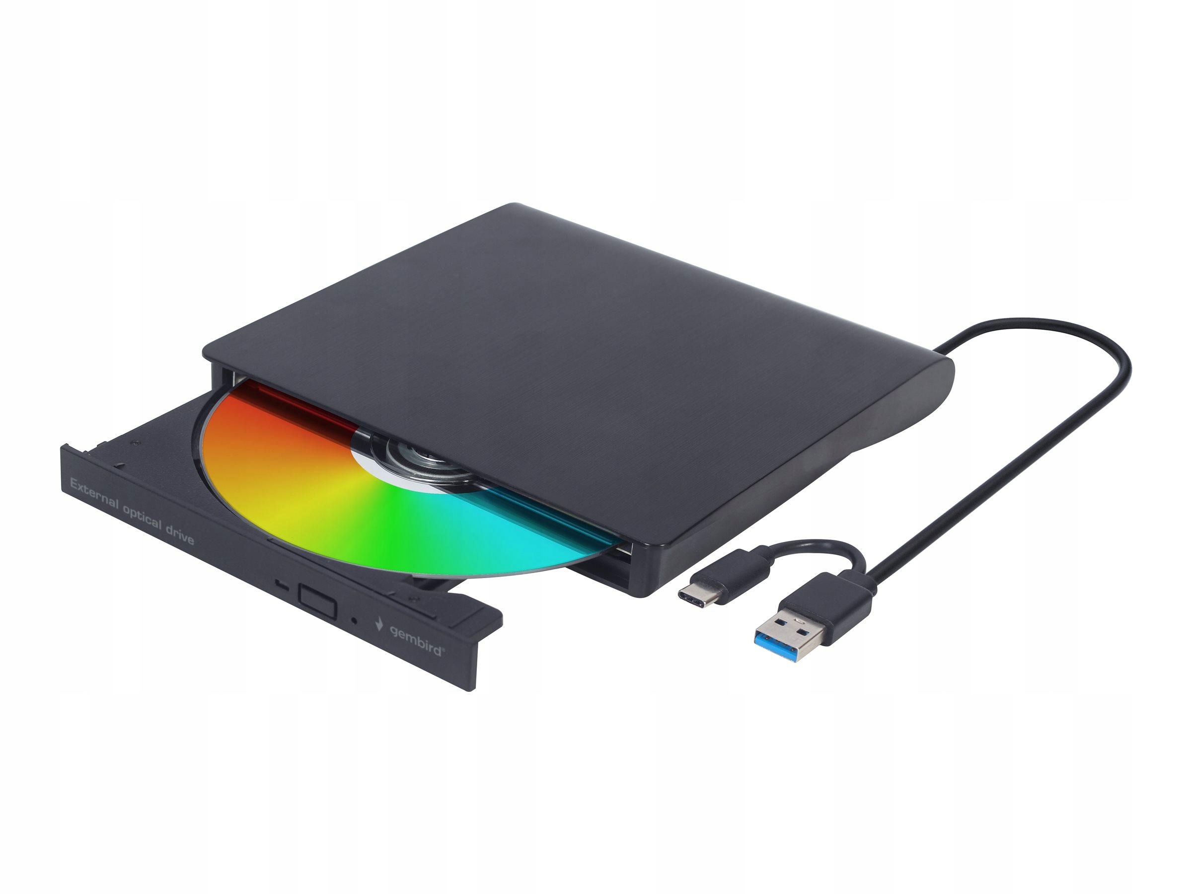 Gembird nagrywarka zewnętrzna DVD 8x CD 24x Usb 3.1 slim czarna