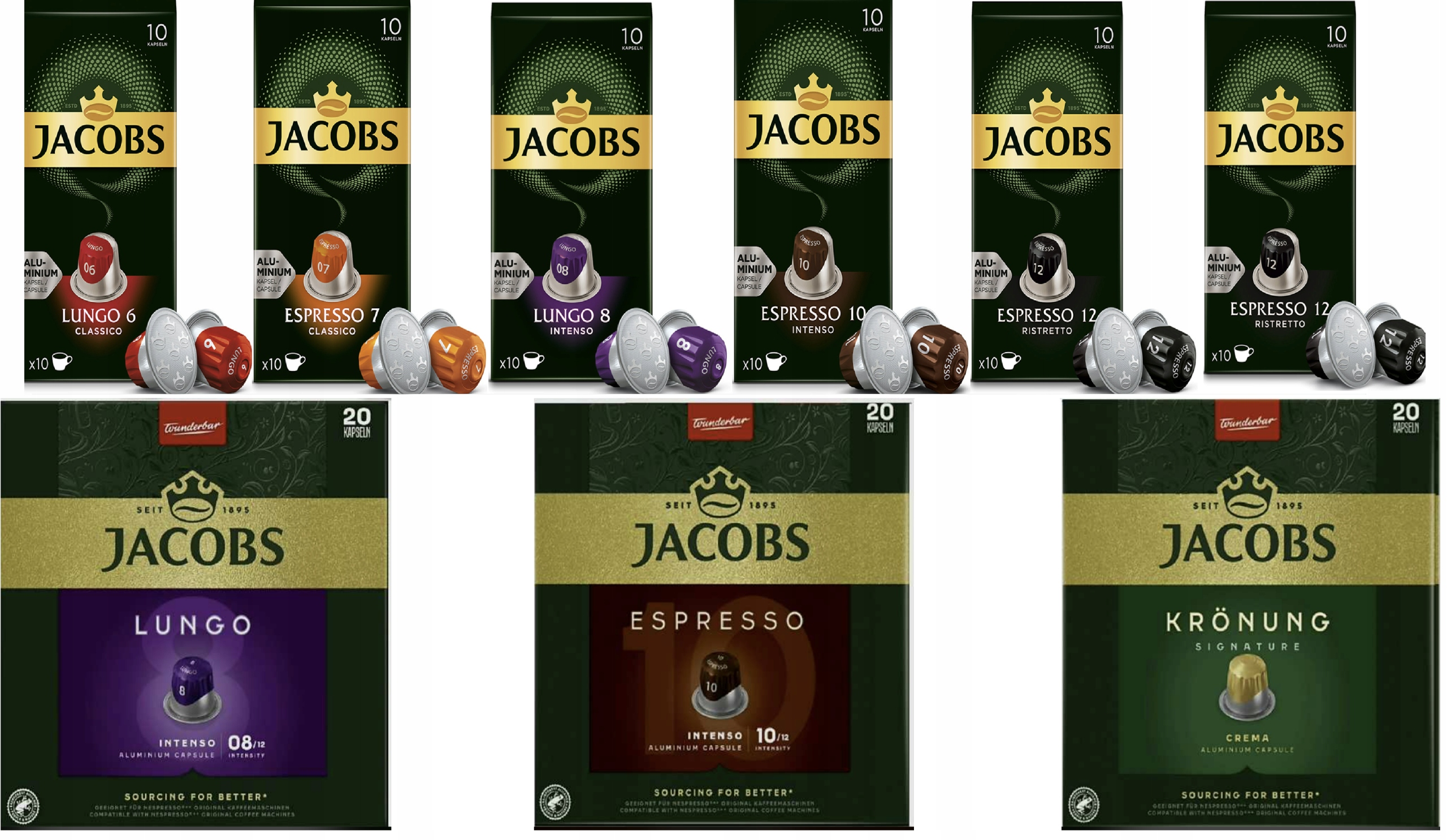 Kapsułki do Nespresso Jacobs Lungo i Espresso 120 szt.