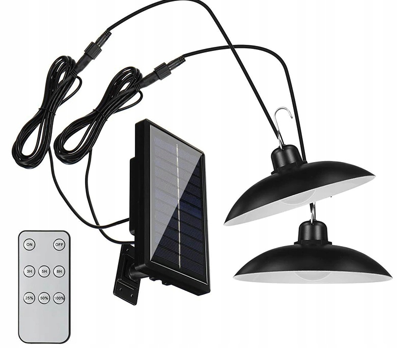 ZESTAW 2x ŻYRANDOL WISZĄCA LAMPA SOLARNA LED PILOT Marka Azaris