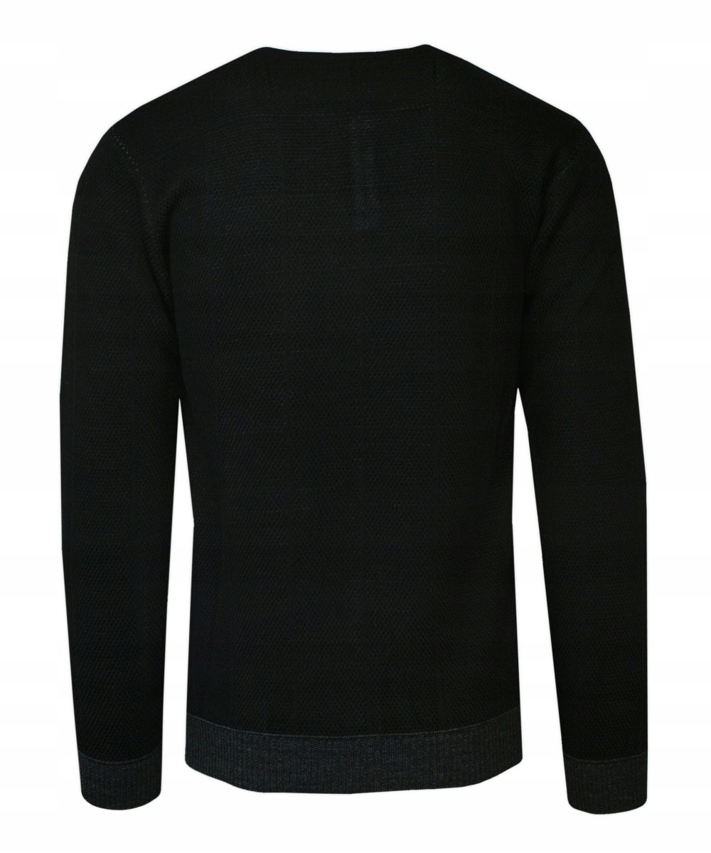 Czarny Wełniany Sweter U-neck VIP STENDO 3XL Marka inna