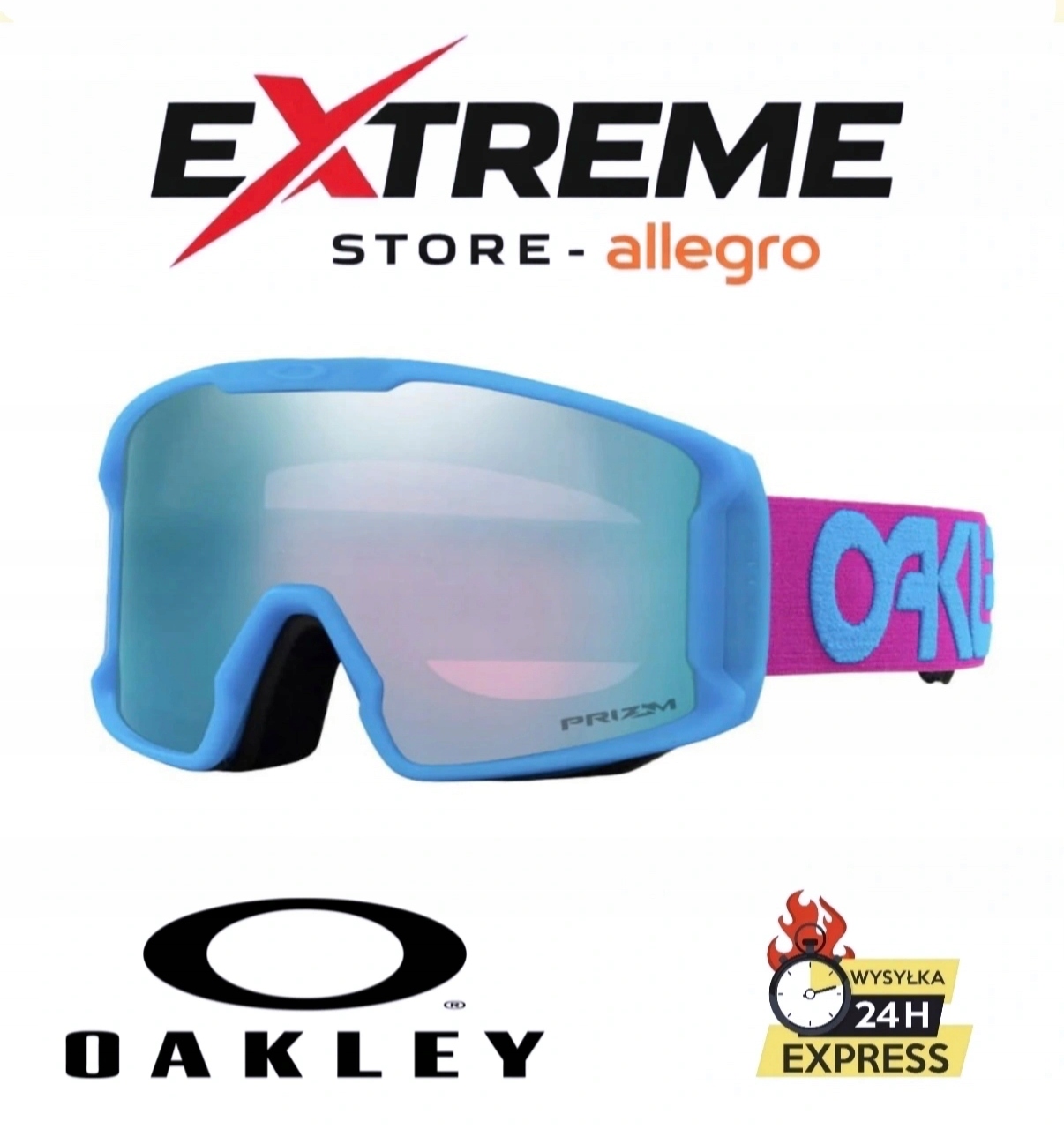 Gogle snow narciarskie Oakley Line Miner M B1B Purple (prizm Sapphire 13%)