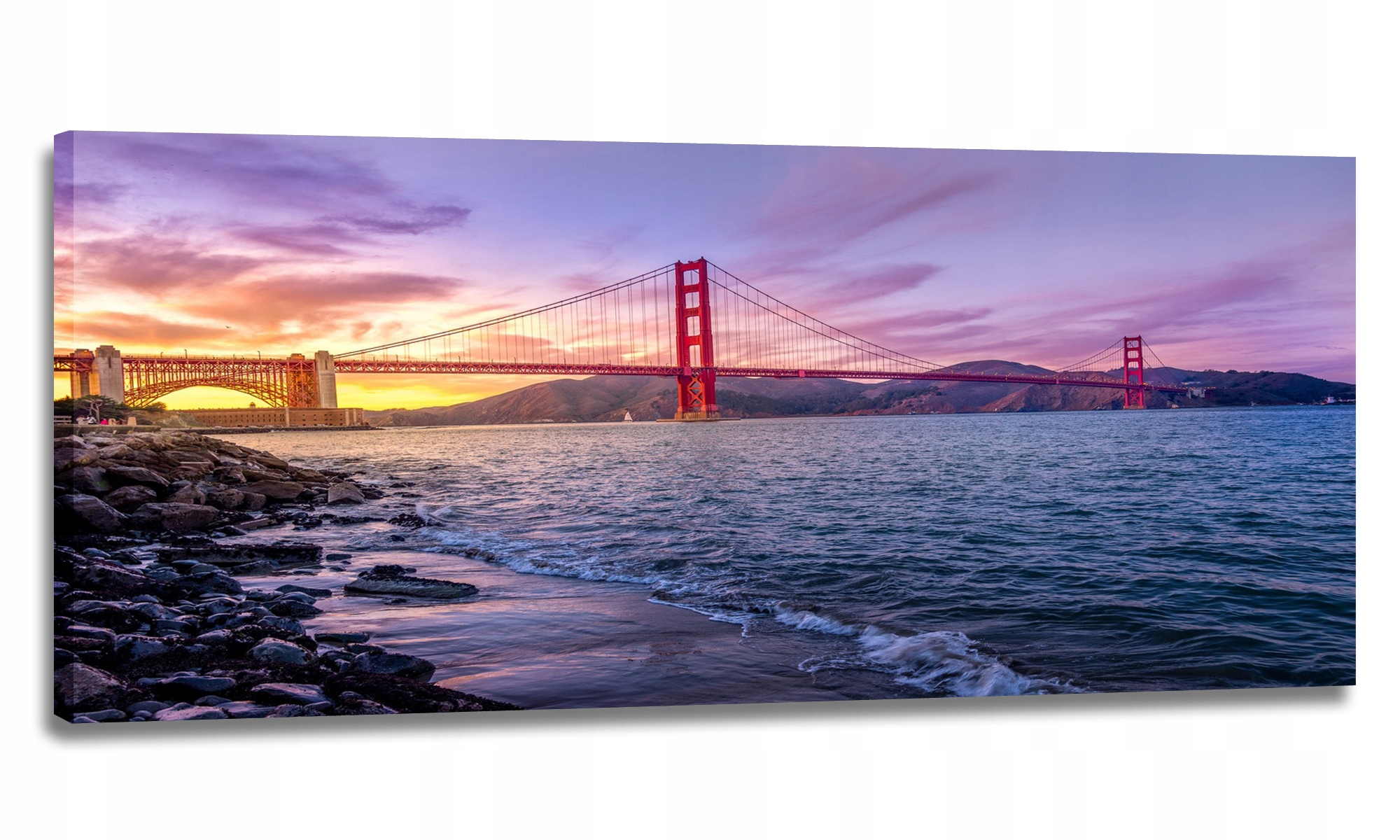 Obraz Led 150x60 Nástěnné Svítidlo Lampa Most Usa Fialová