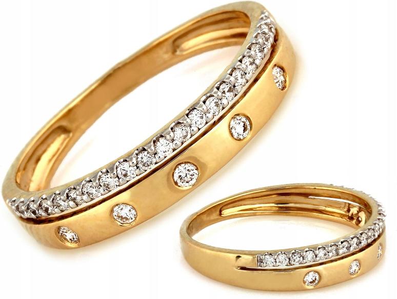 Prstýnek 585 s brilianty r14 jako dárek 14k, módní vzor