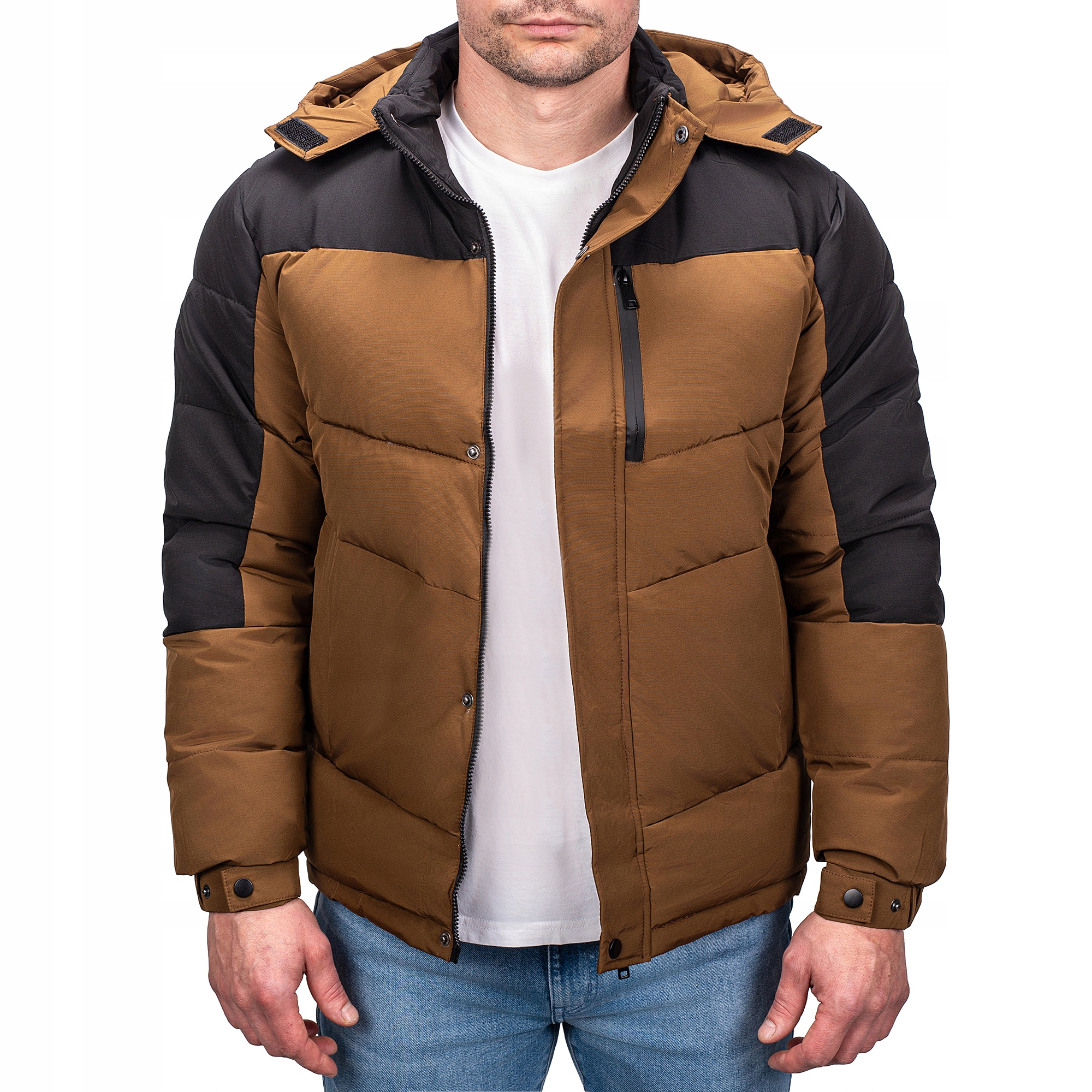 M1659-157 vel. S Pánská Zimní Zateplená Prošívaná Bunda S Módní Značkou