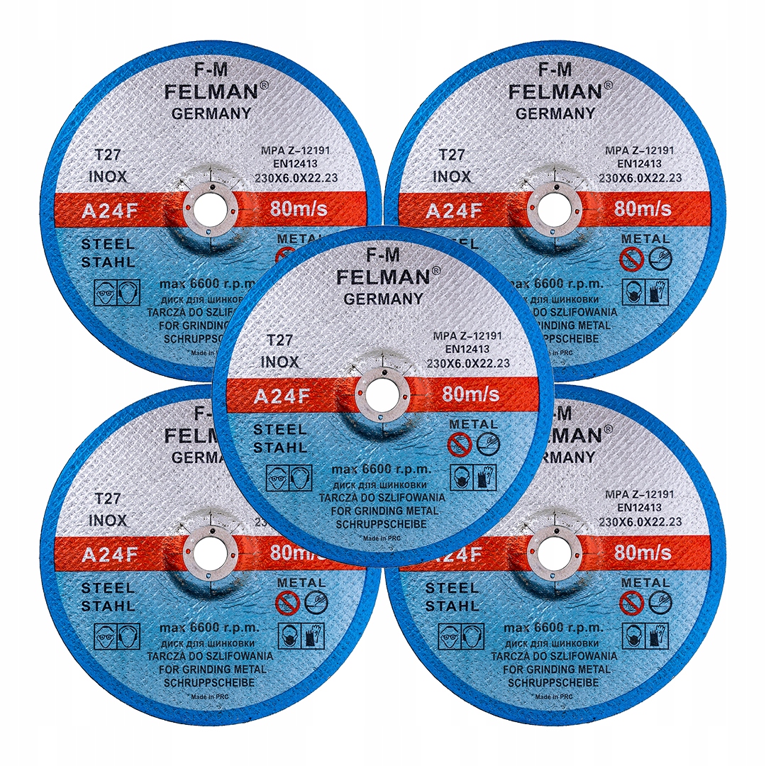 

Tarcza do szlifowania metalu 230x6 mm Felman 5 Szt