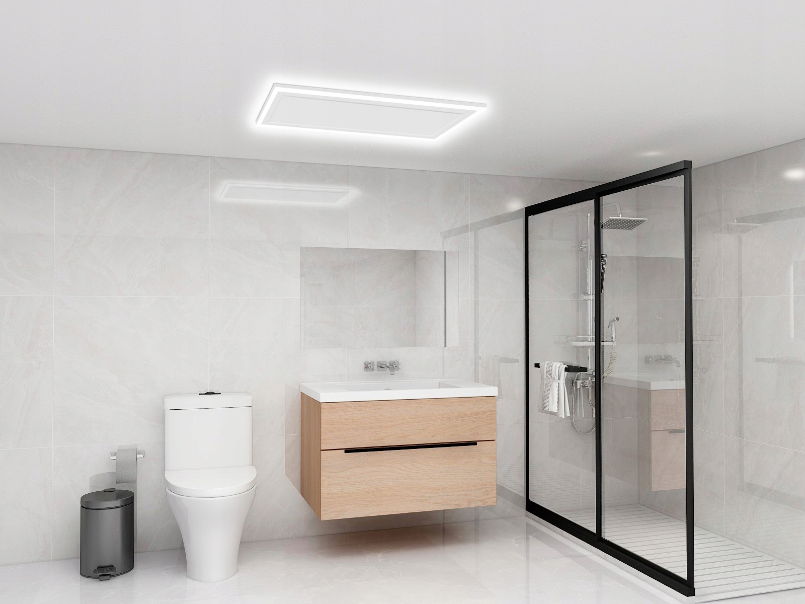 STROPNÍ INFRAPANEL S LED OSVĚTLENÍM 130X70 800W Výška 700 mm