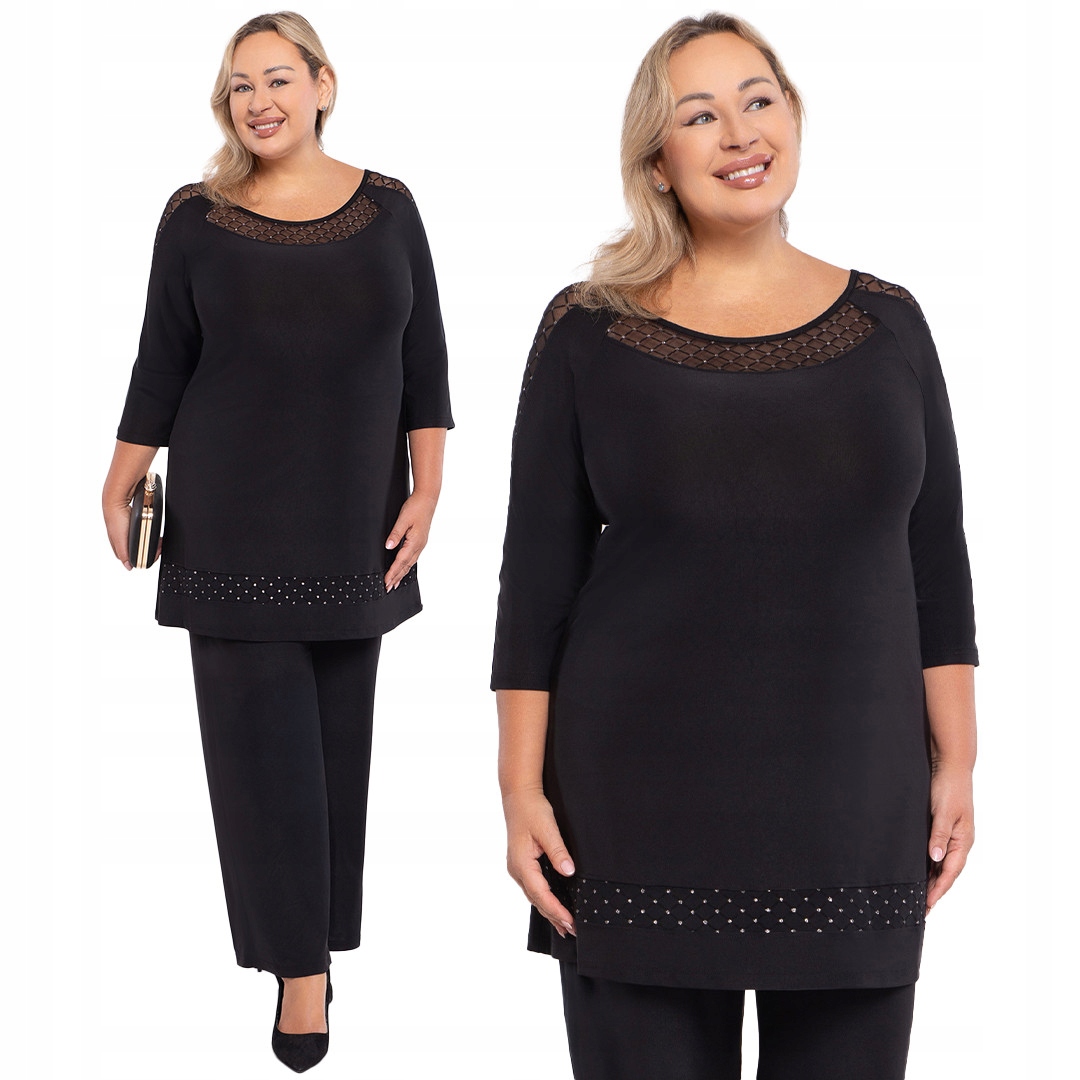 Černý komplet se síťovanými vložkami 64