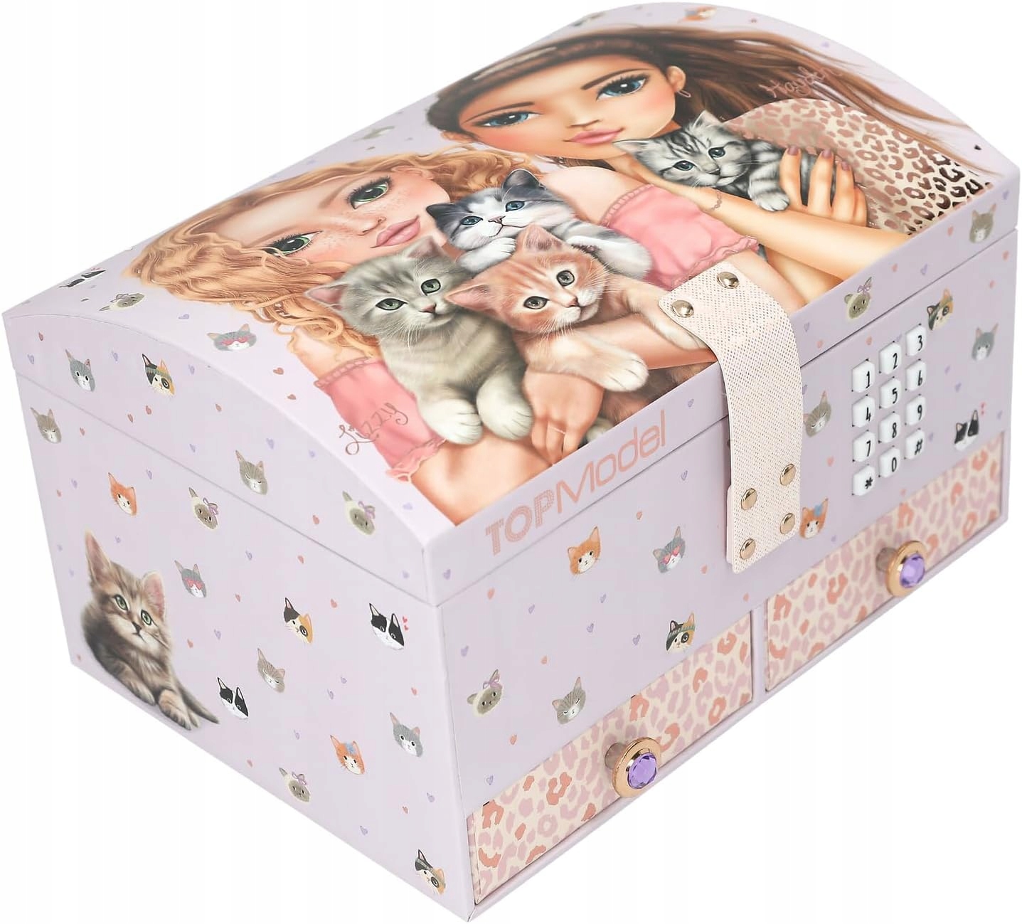 Top Model 13578 szkatułka na biżuterię na kod z dźwiękiem Cat Love kotki
