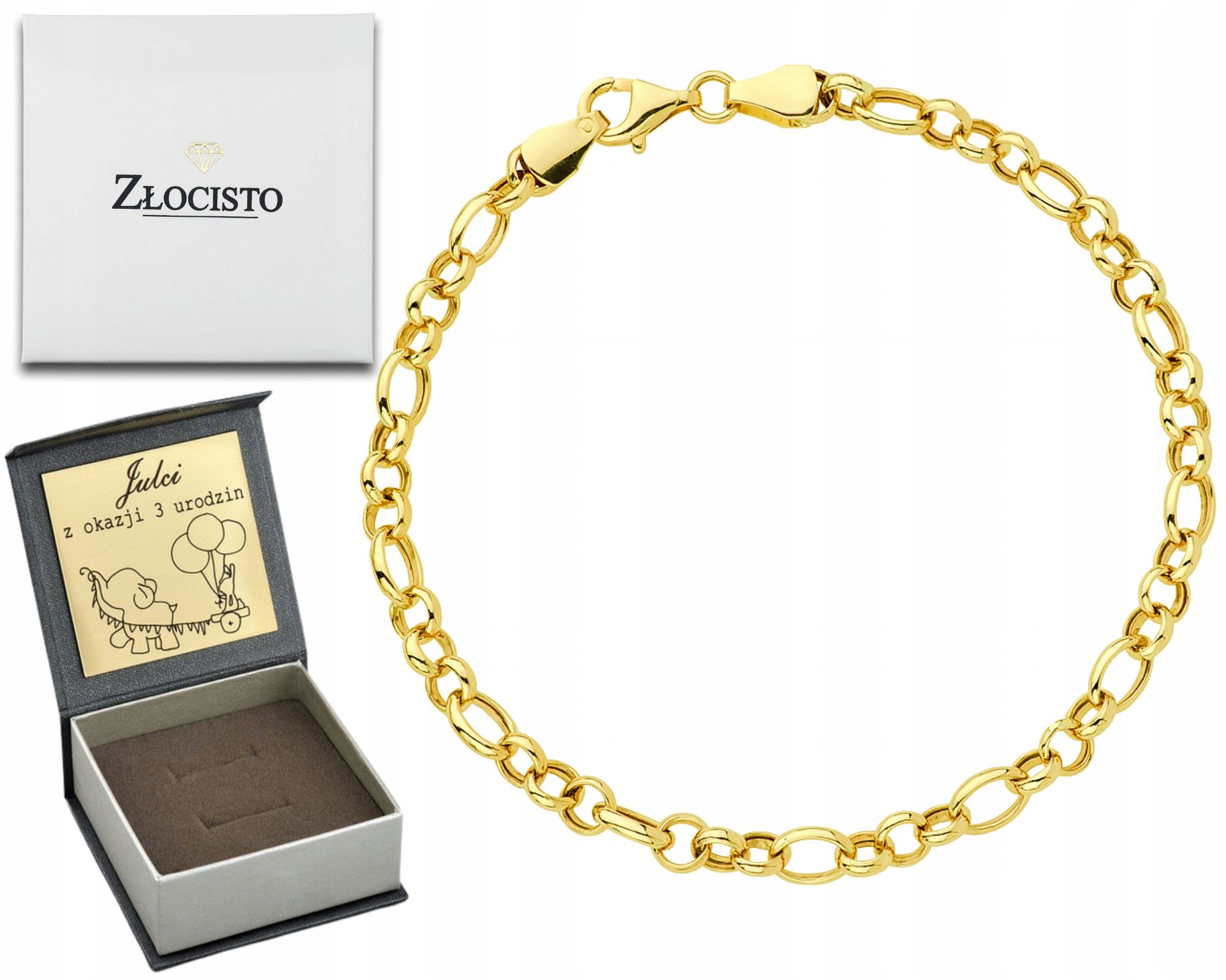 Zlatý Řetízkový Náramek 585 Pod Přívěskem Zlato Dárek