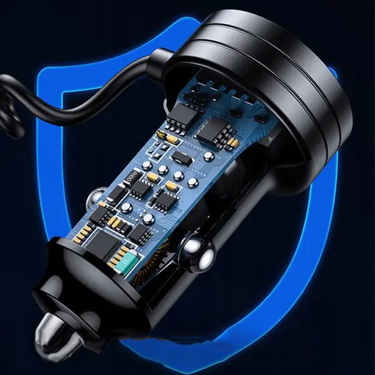 Ładowarka samochodowa USAMS 60W USB USB-C LED Przewód w zestawie tak