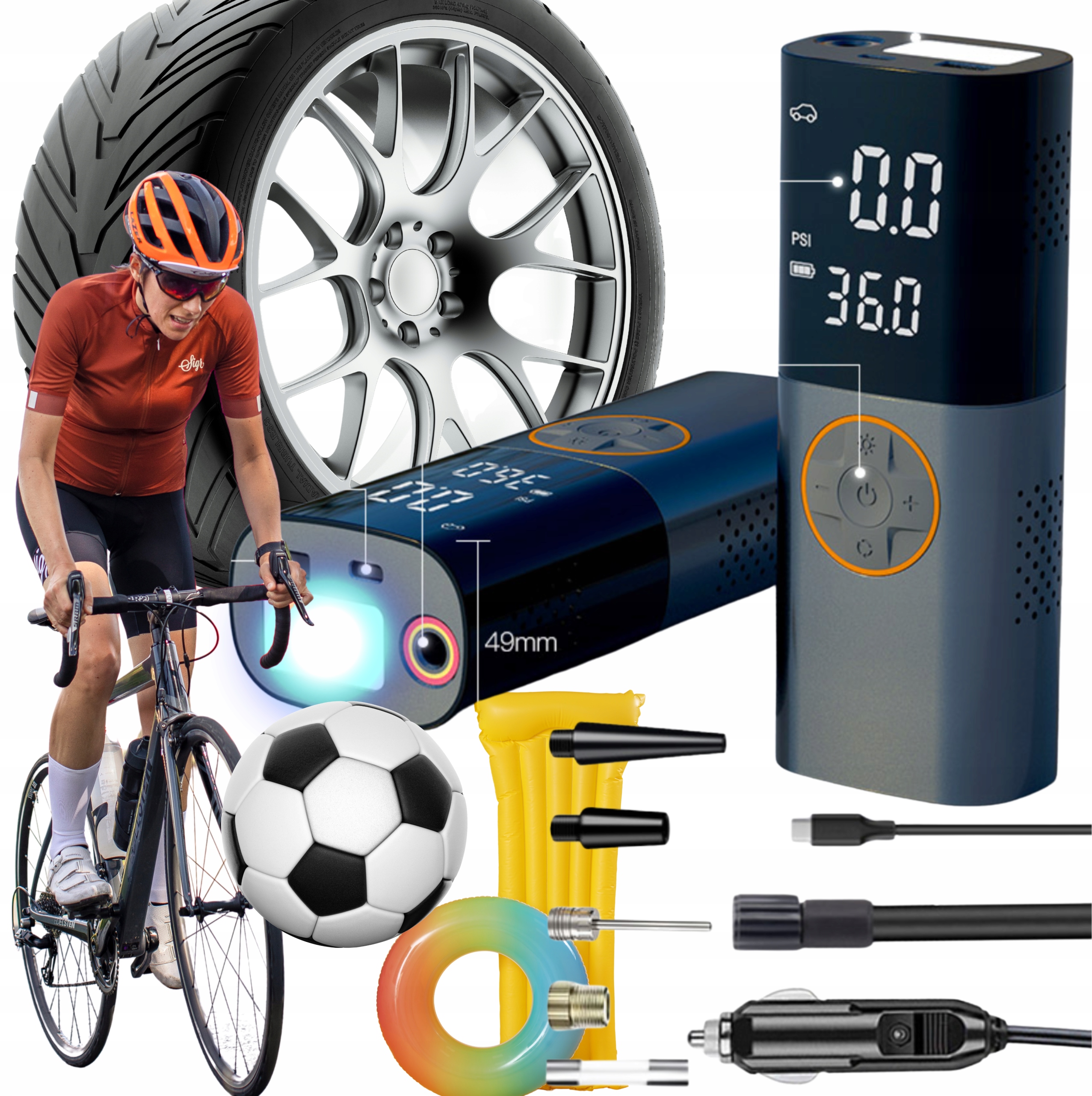 Elektrická Pumpa Na Kolo Auta Matrace Motorový Míč Kompresor 150 Psi