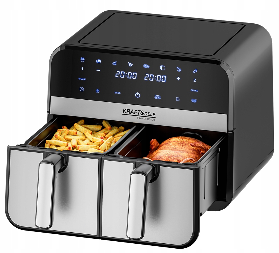 Frytkownica Beztłuszczowa Airfryer 9L 2500W Dwie Komory +LCD KD4180