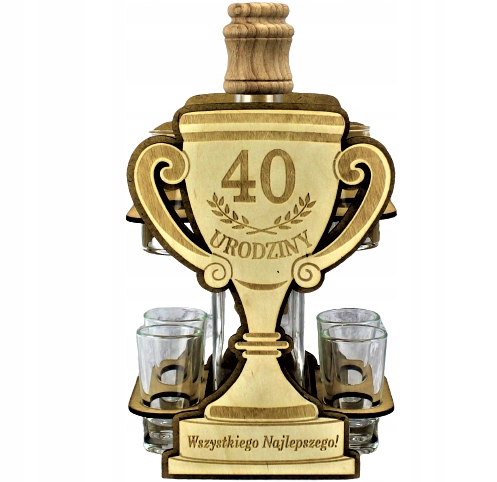 

Puchar na 40 Urodziny Karafka Kieliszki Zawieszka