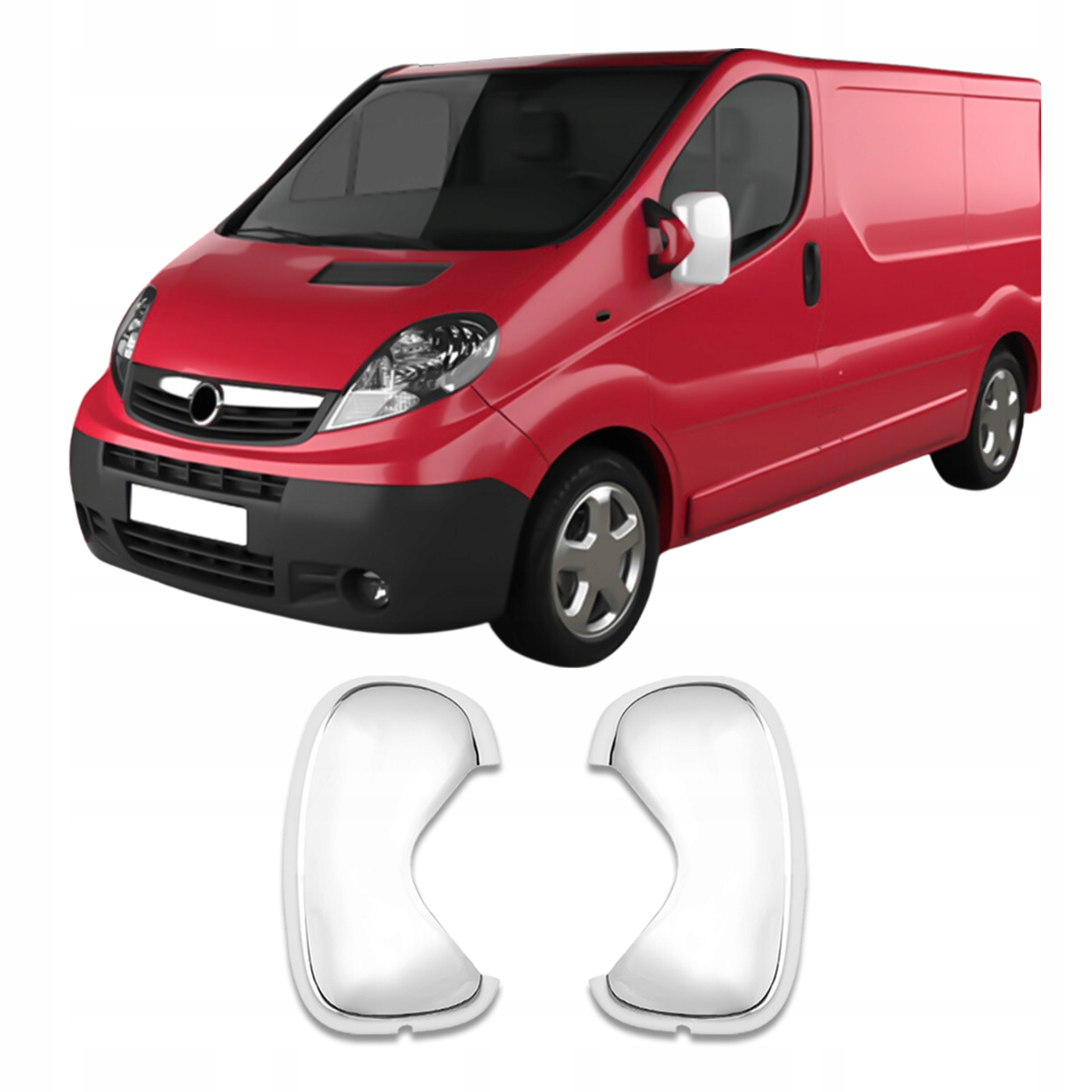 Krytky na zrcátka z plastu Abs, chromované Opel Vivaro 2010-2014