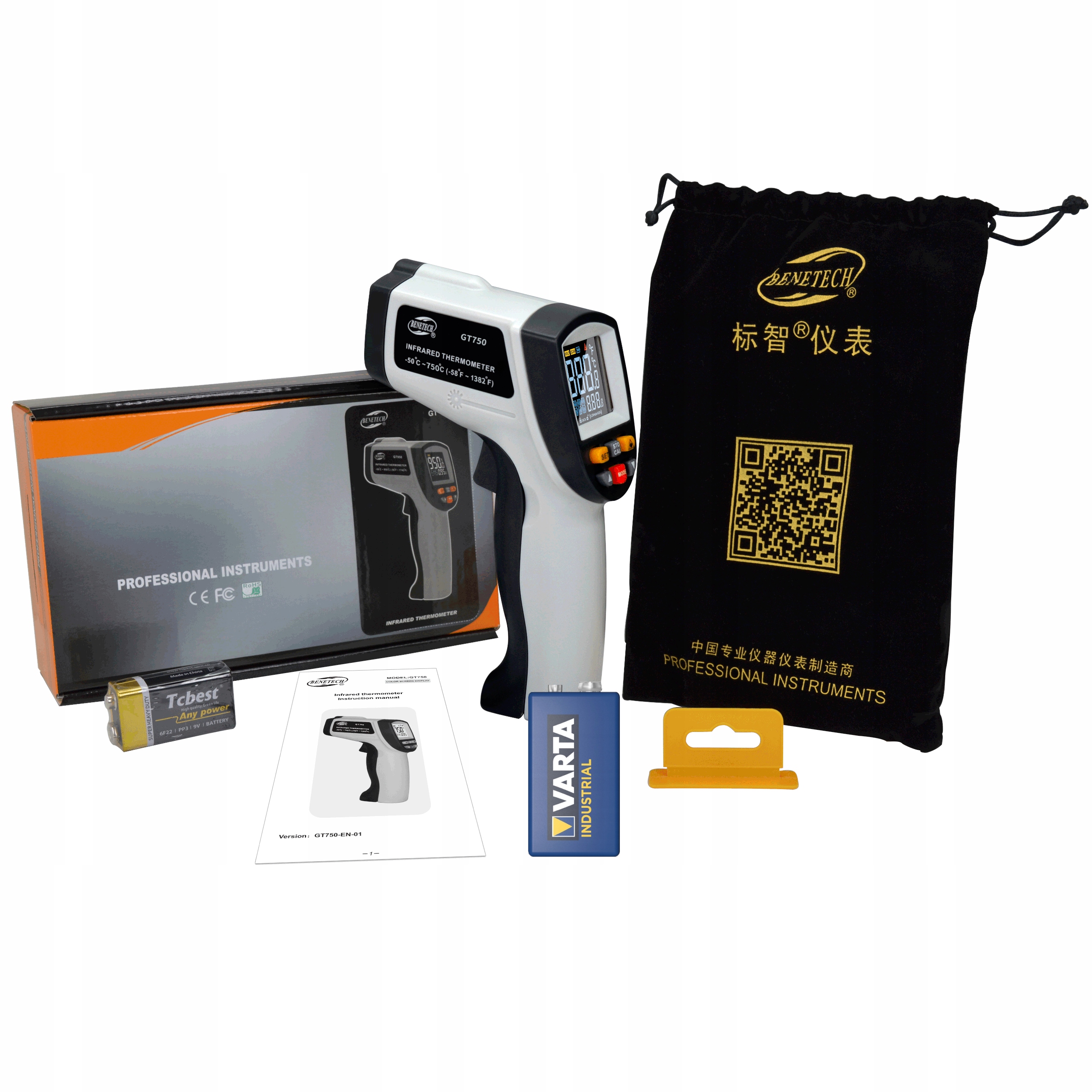 Pirometr Termometr Laserowy Bezdotykowy od -50 do +750°C Precyzyjny Pomiar Marka Benetech