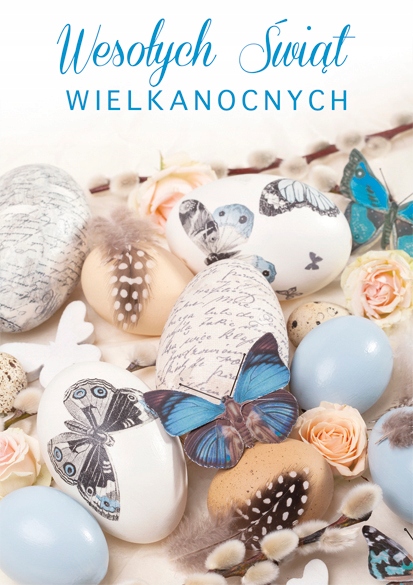 KARNET KARTKA ŚWIĄTECZNA WIELKANOC Z BROKATEM 1szt