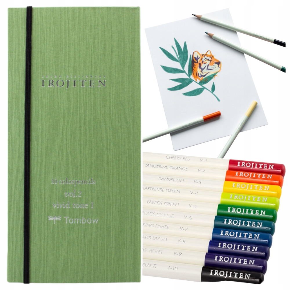 Pastelky umělecké profesionální Tombow Irojiten 10 barev Vol.2 vivid