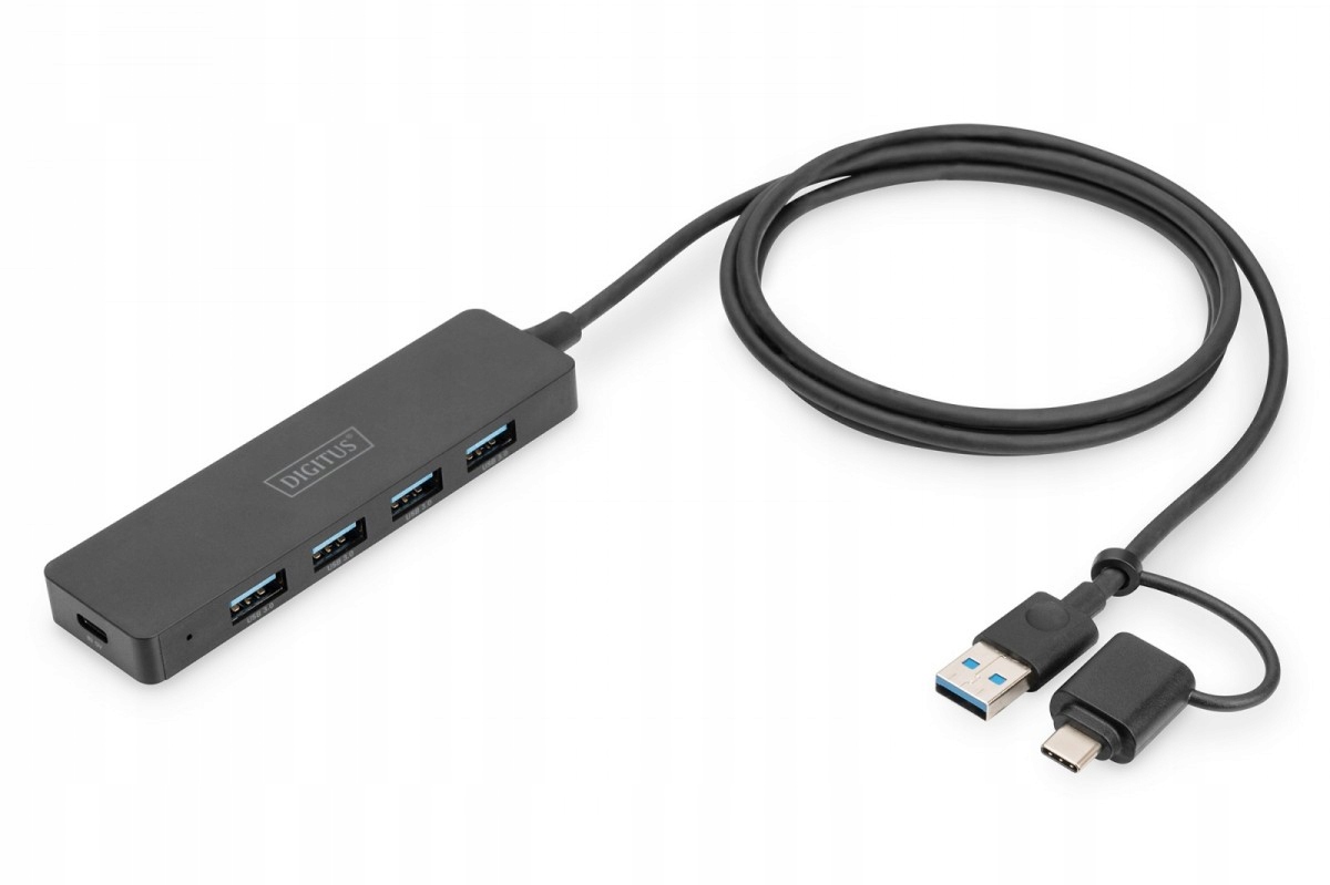 Hub Usb 3.0/Koncentrator 4-portowy SlimLine Usb A adapter Usb-c 1,2m,