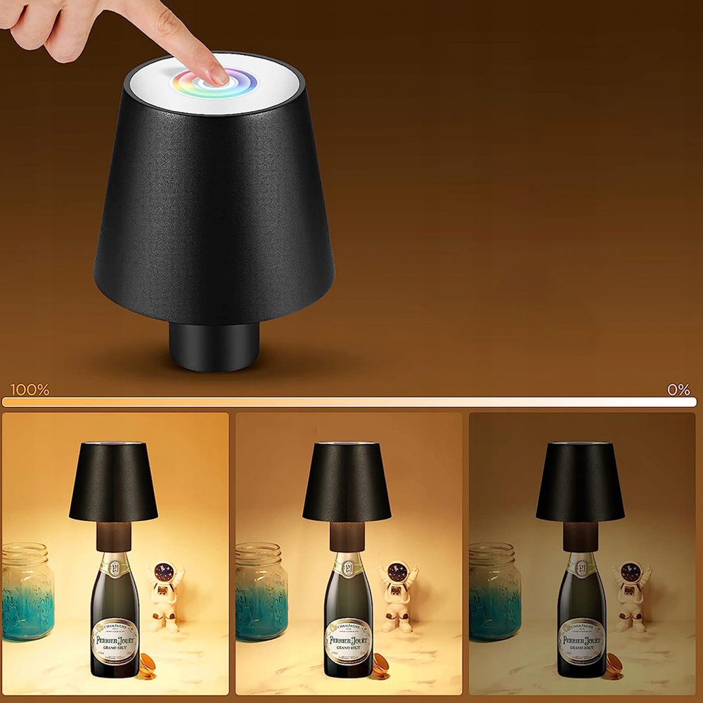 LAMPKA NA BUTELKĘ LED LAMPA NOCNA STOŁOWA ABAŻUR DEKORACJA SYPIALNI SALONÓW Marka inna