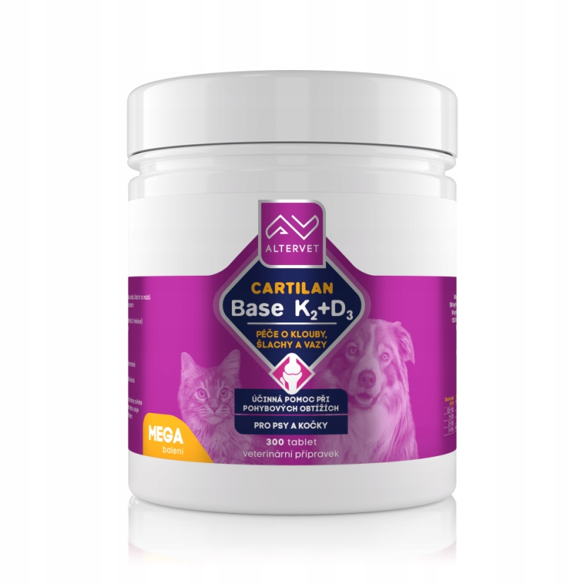 Vitamíny pro psy Cartilan Base K2+D3 300tbl
