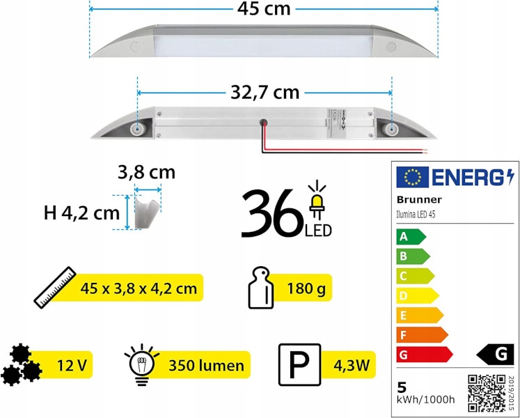 LAMPKA LED OŚWIETLENIE NAD DRZWI POD MARKIZĘ 12 V Numer katalogowy części 7530032N