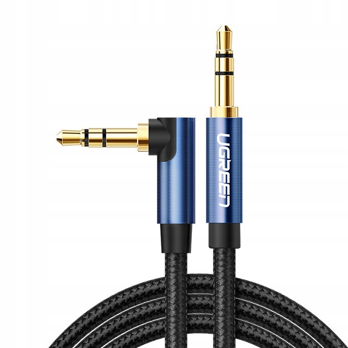 UGREEN KABEL PRZEWÓD MINI JACK 3,5mm AUDIO AUX WTYCZKA KĄTOWA 1m