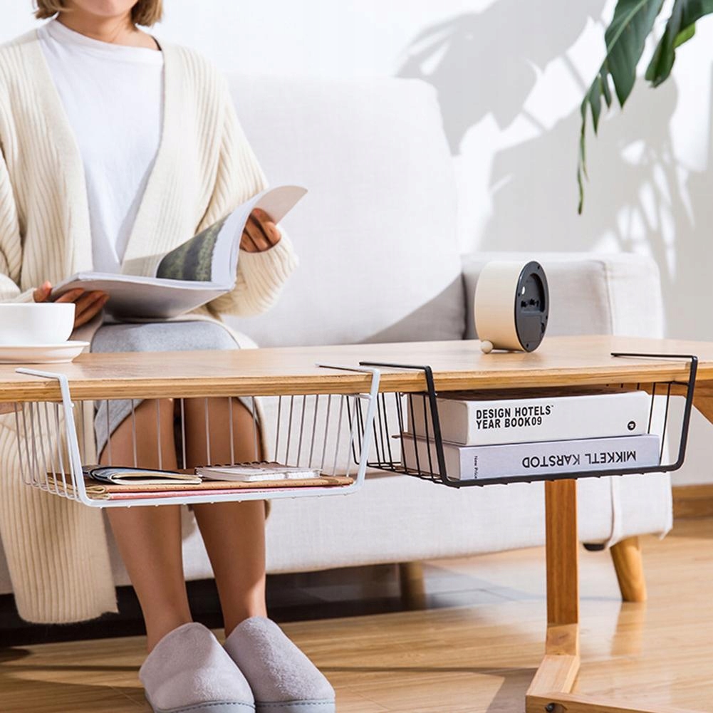 DUŻY KOSZYK PODWIESZANY POD PÓŁKĘ ORGANIZER KOSZ Wysokość mebla 14.5 cm