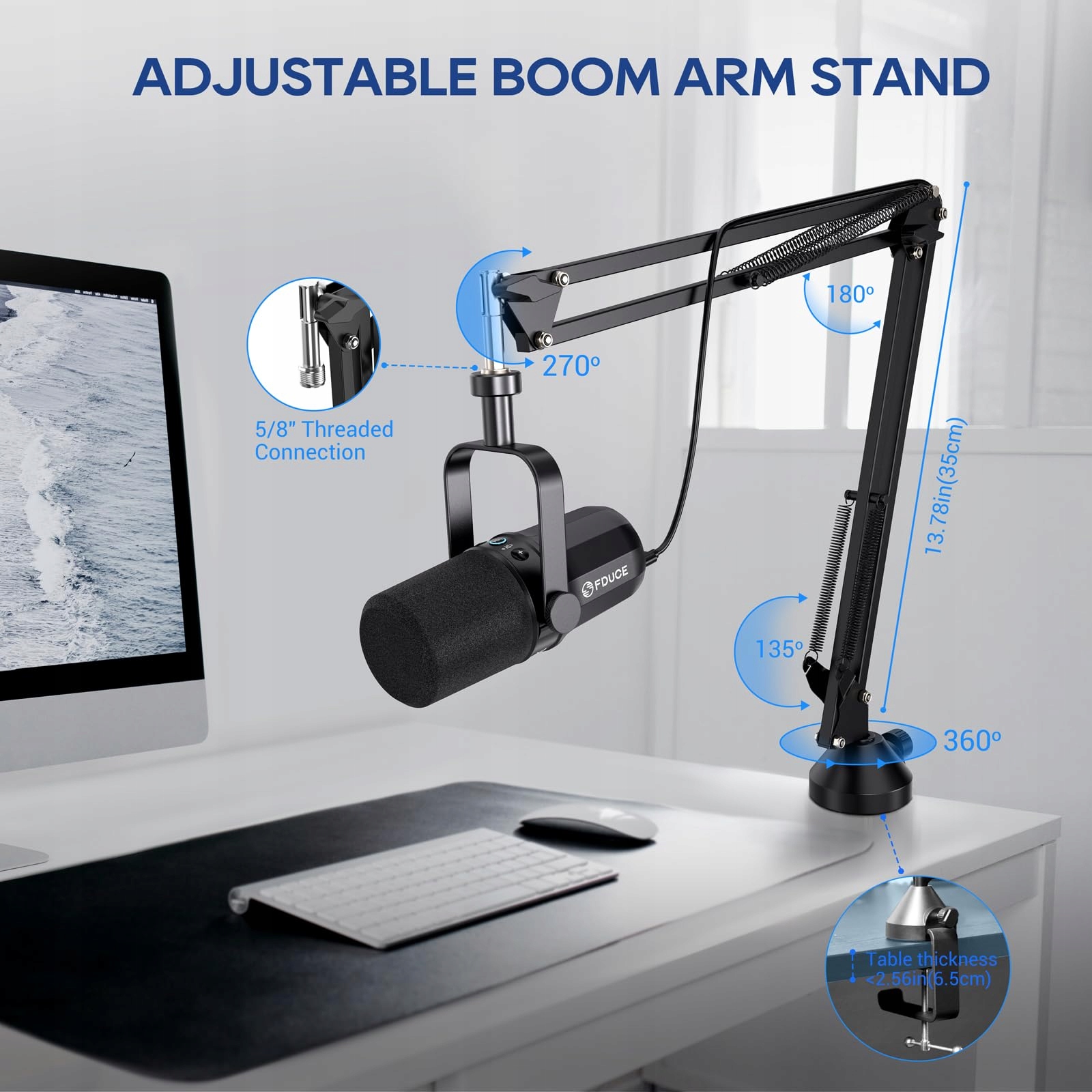 FDUCE SL40+ Mikrofon USB XLR Do Podcastów Gier i Streamingu — miniatura 8