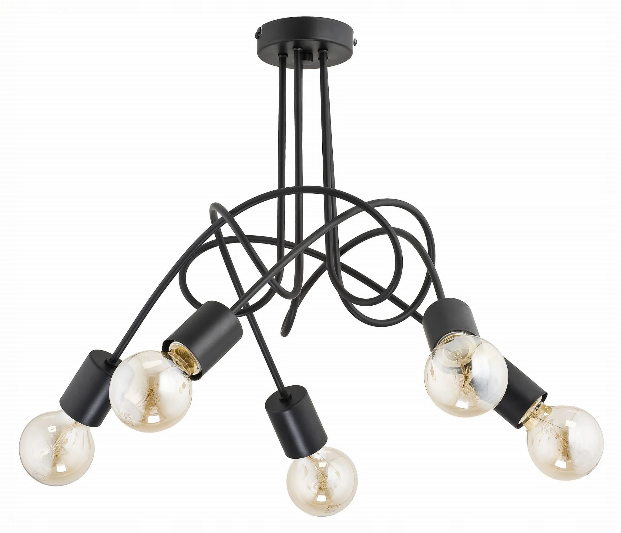 Lustr Alfa Tango Black Kovový 5x60W E27 Loftový design