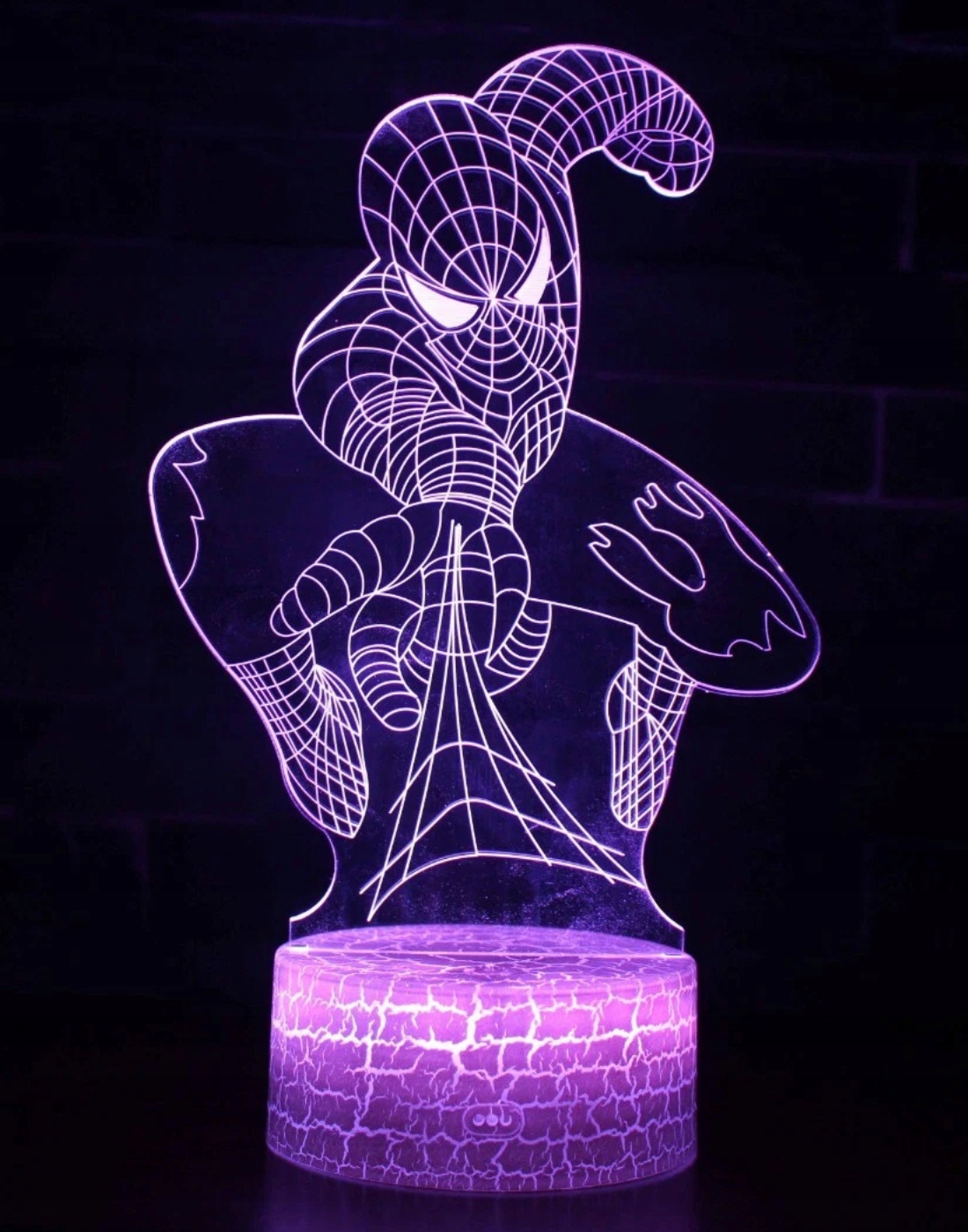 Lampka nocna 3D LED Spider-Man z pilotem, 7 kolorów RegMag