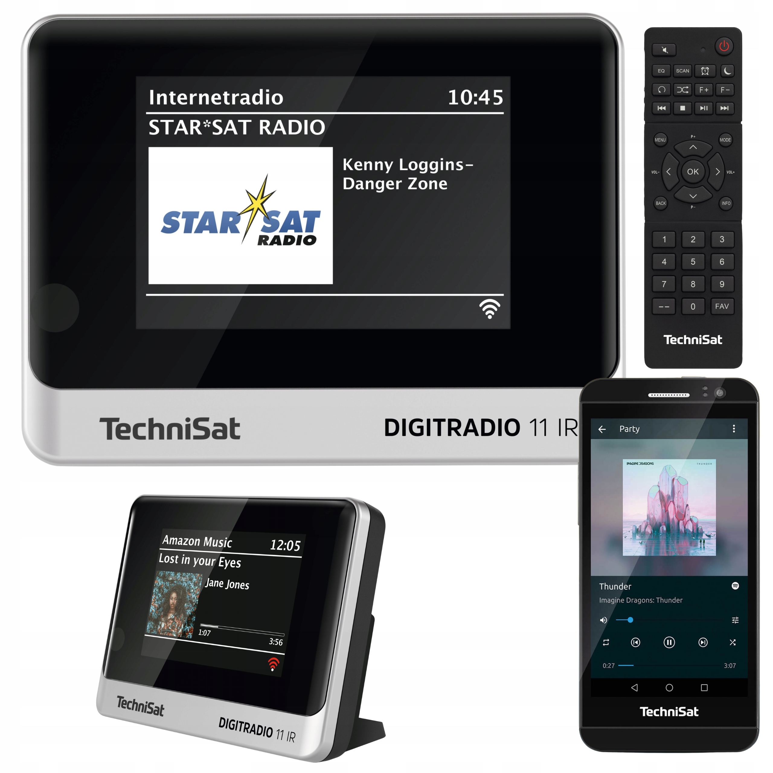 Síťové Bluetooth kuchyňské rádio s dálkovým ovládáním Dab+ TechniSat 11IR