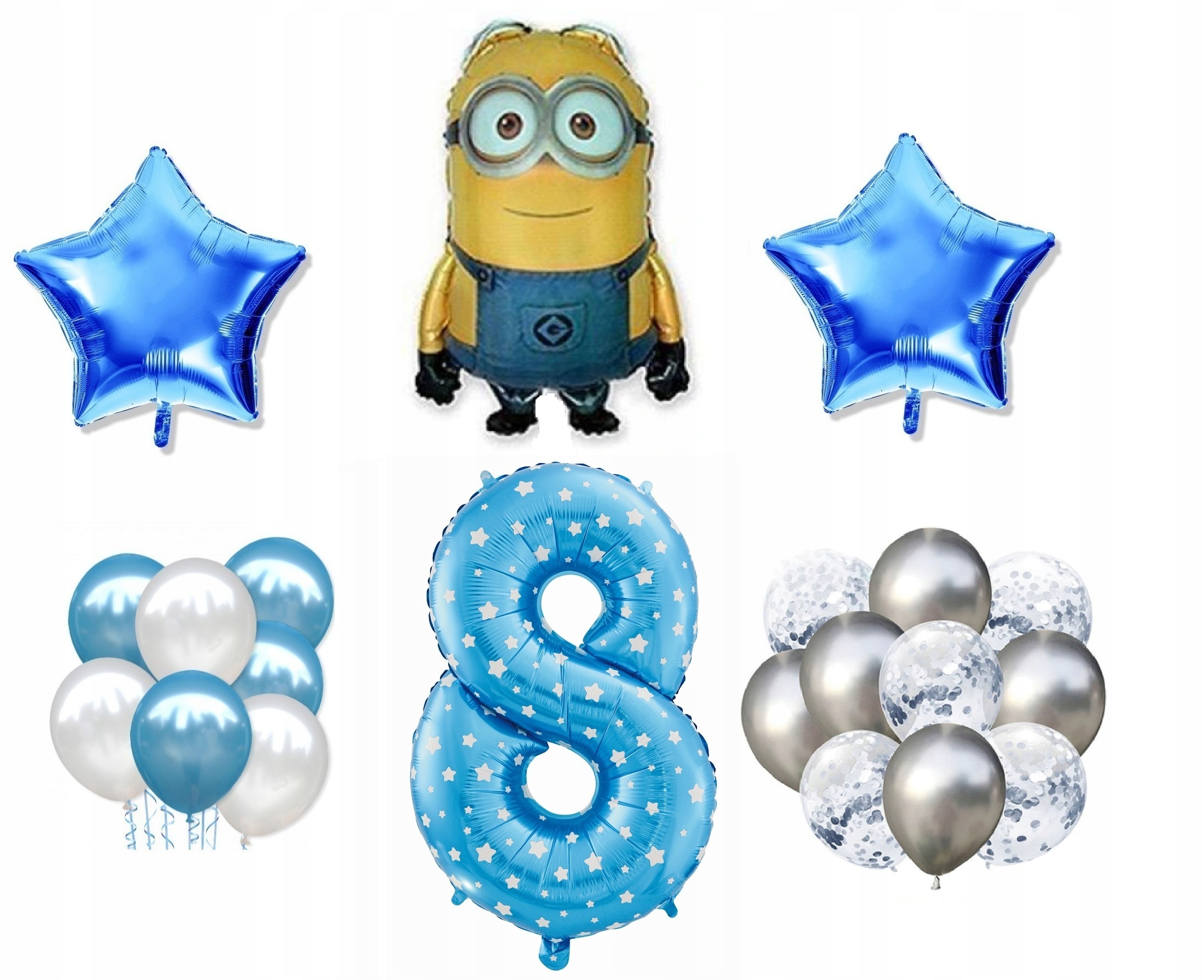

Mini Zestaw Minionki 8 Urodziny Balony Dave