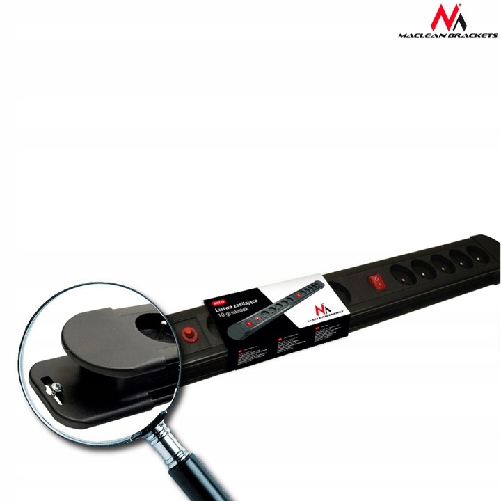 PRZEDŁUŻACZ 10 GNIAZD LISTWA ZASILAJĄCA BYDGOSZCZ Kolor czarny