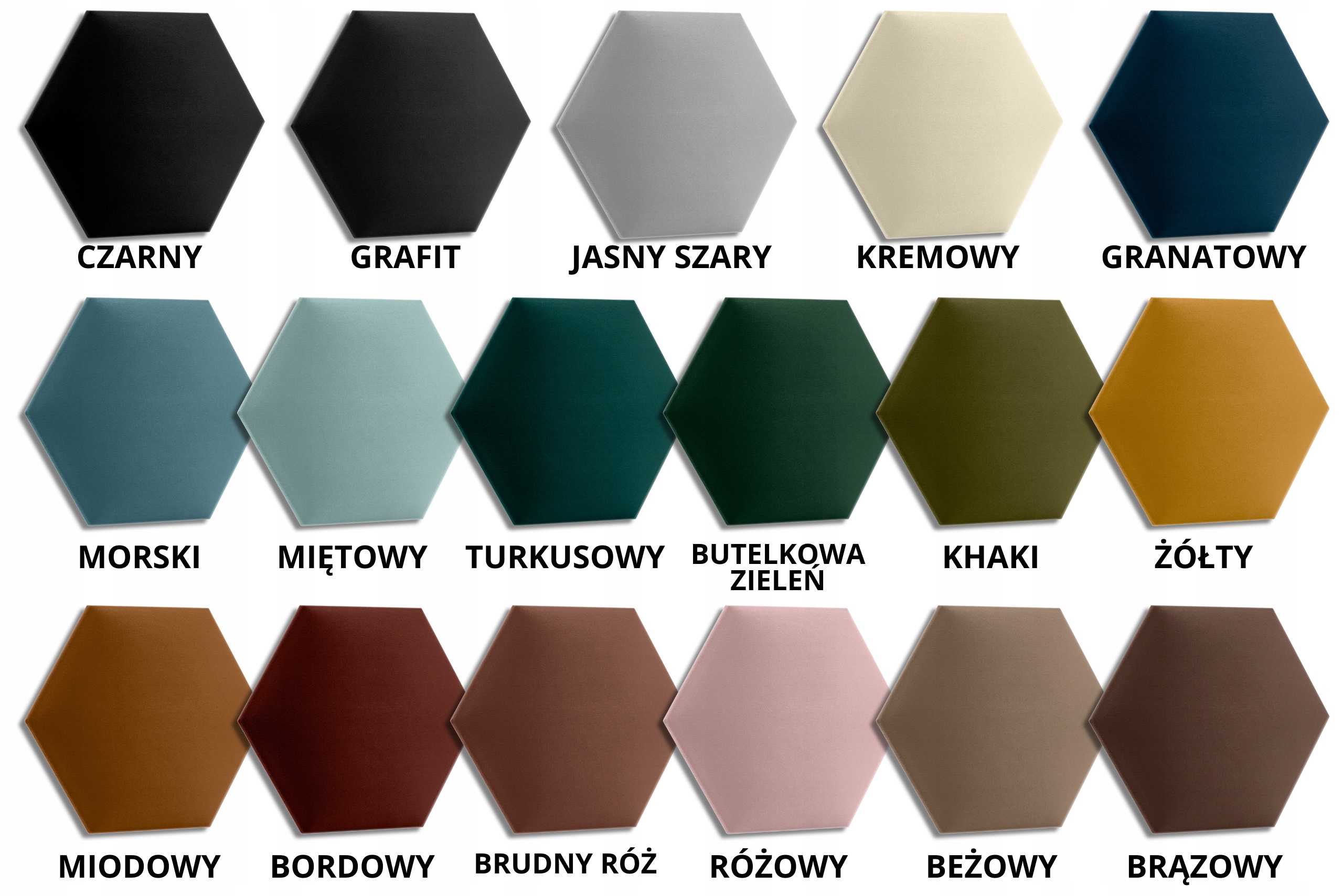 Panel Tapicerowany Ścienny CZARNY WELUR Heksagon Wezgłowie 30x26 cm Szerokość mebla 26 cm