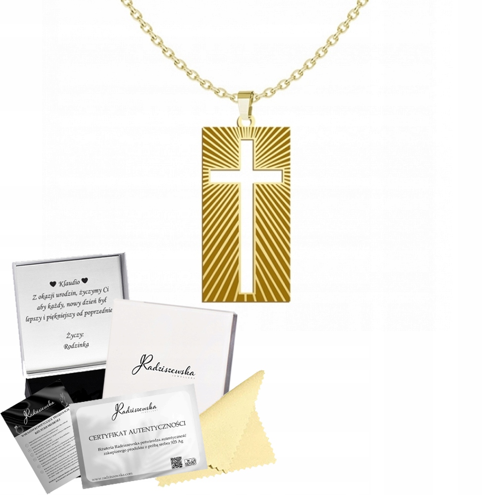 Zlatý Řetízek S Křížkem Kříž Stříbro 925 Dárek Gravírování Přání