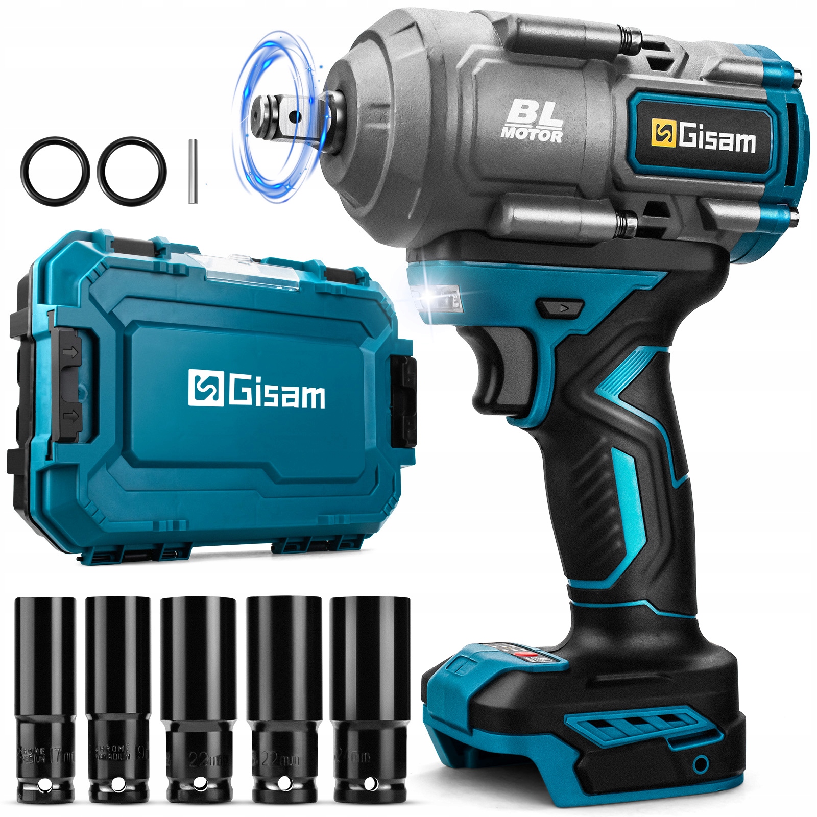 Rázový Utahovač 1/2" 2000Nm Bezuhlíkový Bezdrátový Odstranovač Kol Z Automobilu