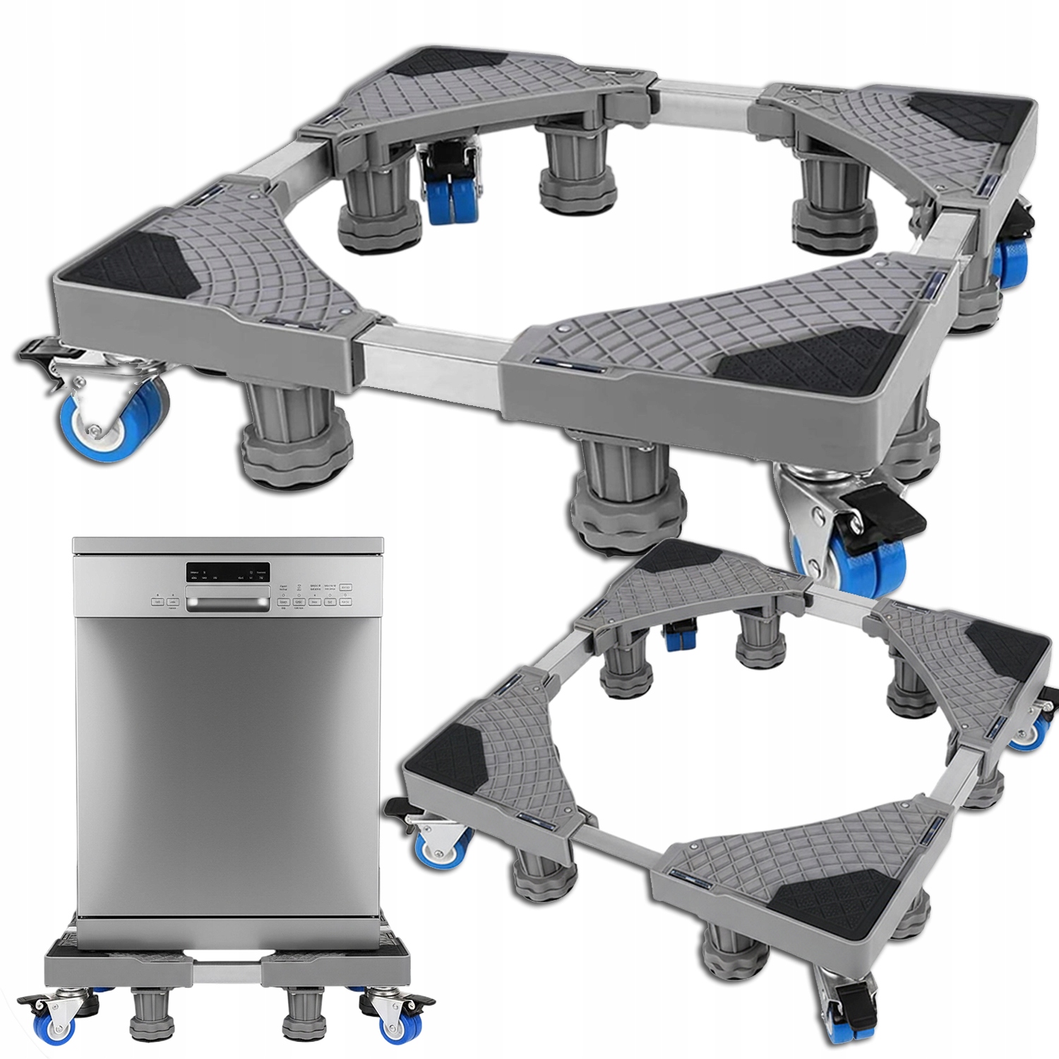 Stojak Na Pralkę Suszarkę Uniwersalny 42-66CM Mata Antypoślizgowa 250KG