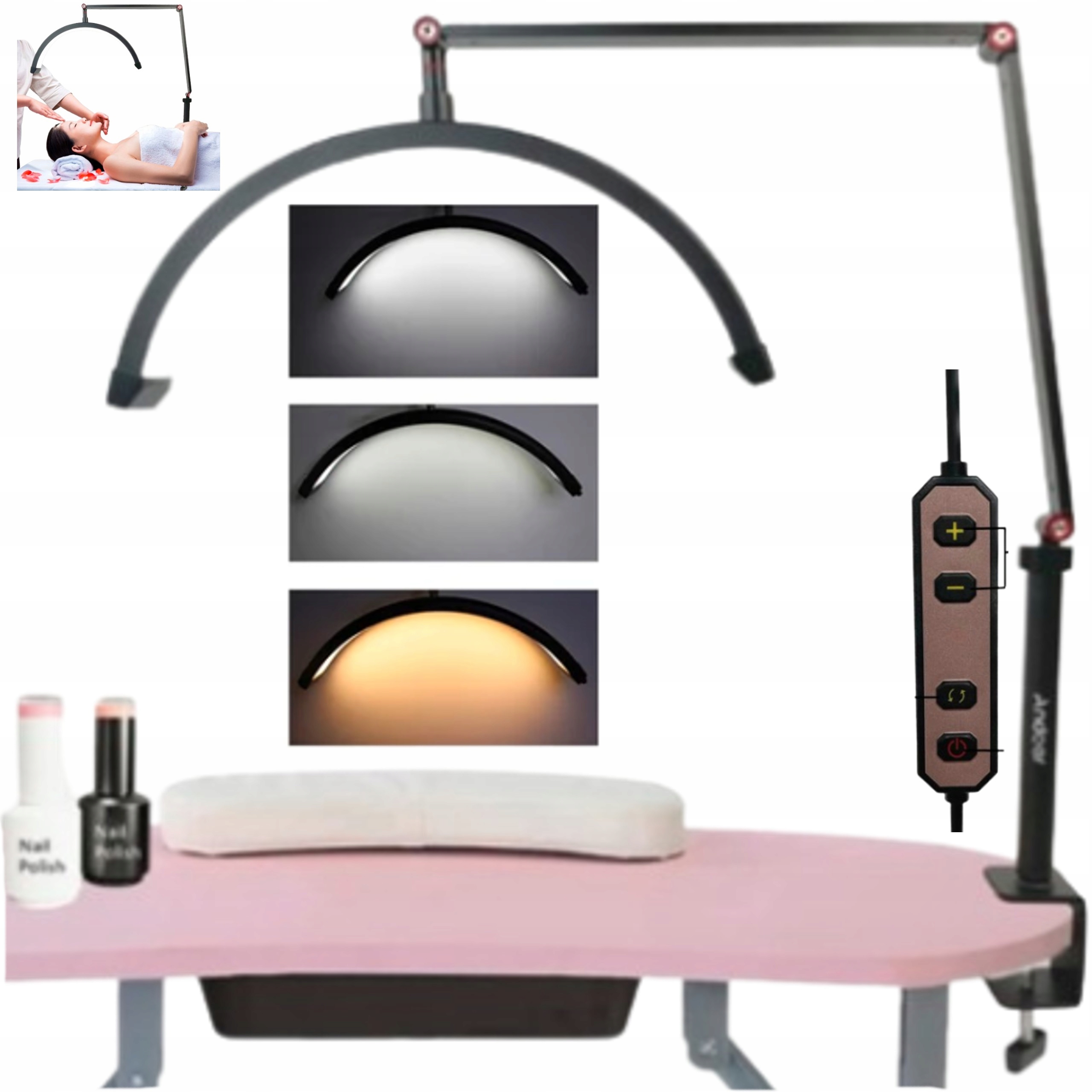 Kosmetická lampa na prodlužování řas s Led držákem na telefon, stolní