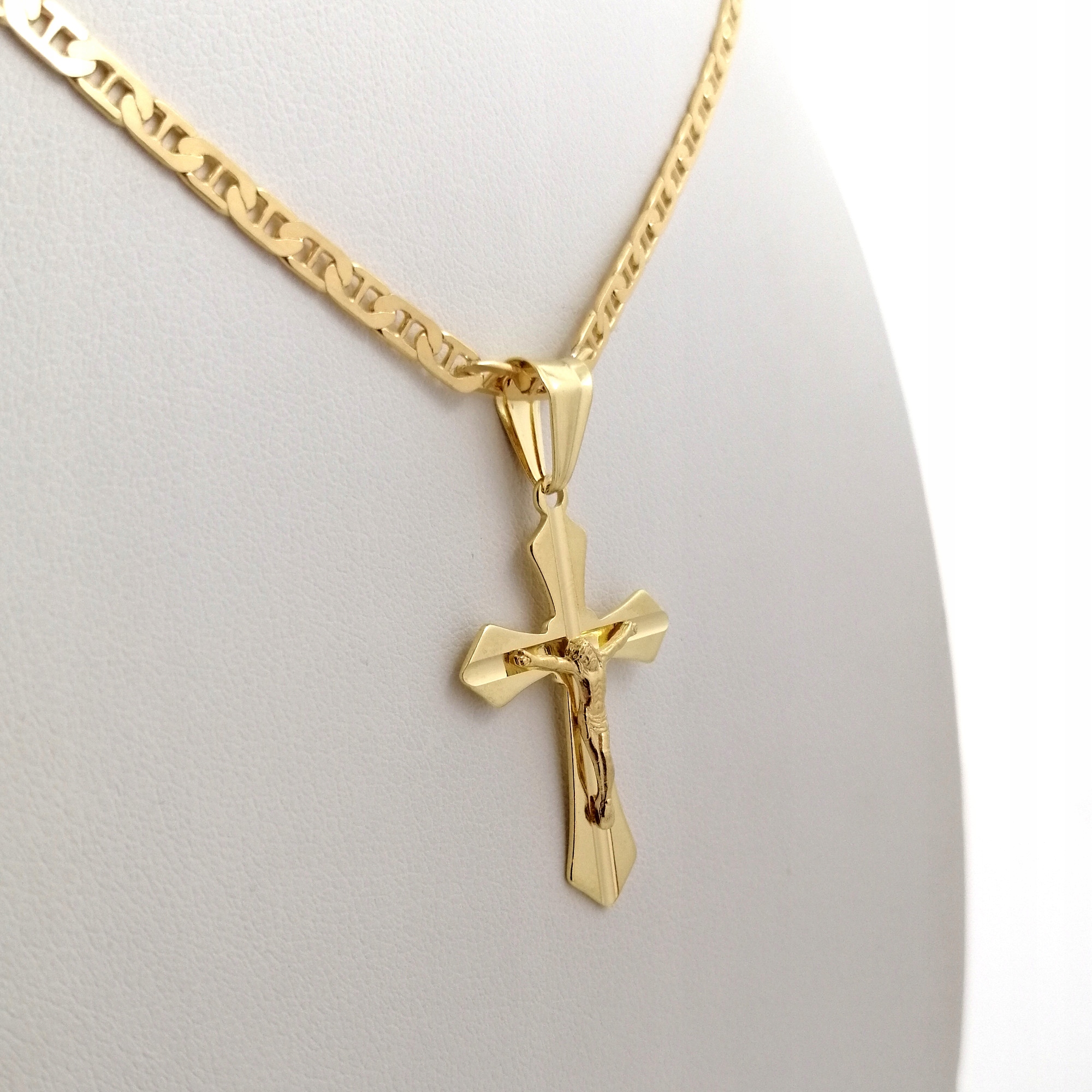 ZŁOTY NASZYJNIK Z KRZYŻYKIEM DLA CHŁOPCA KOMUNIA Marka Golden Celebrity