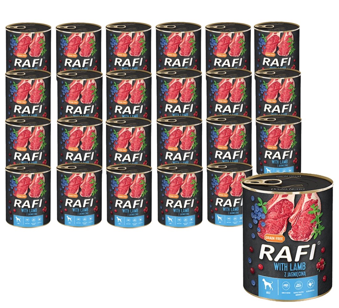 Rafi karma dla psa dorosłego jagnięcina 24x400g