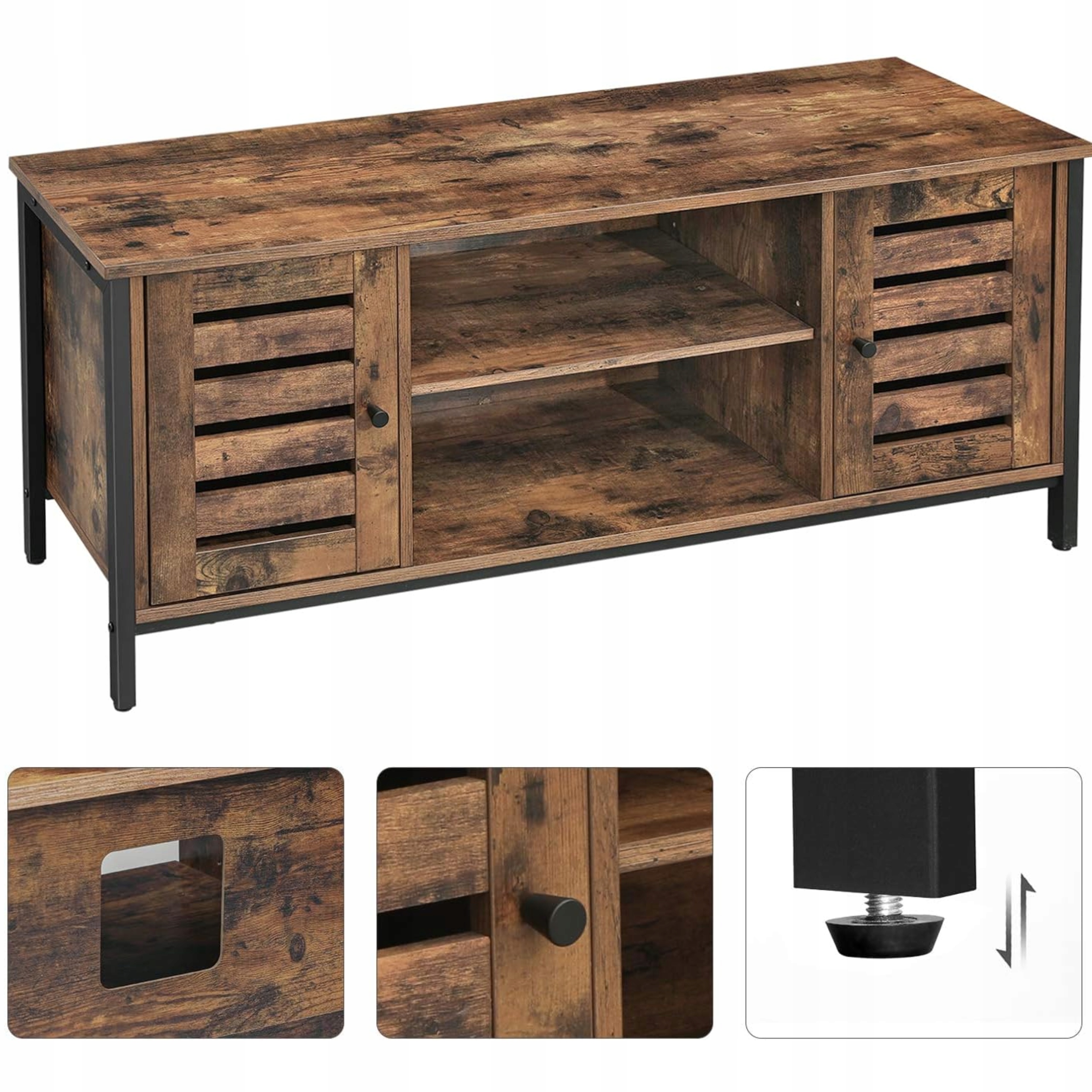 Skriňa s policami pod Rtv Rustikálna Loft 110 cm Regál Komoda do obývačky