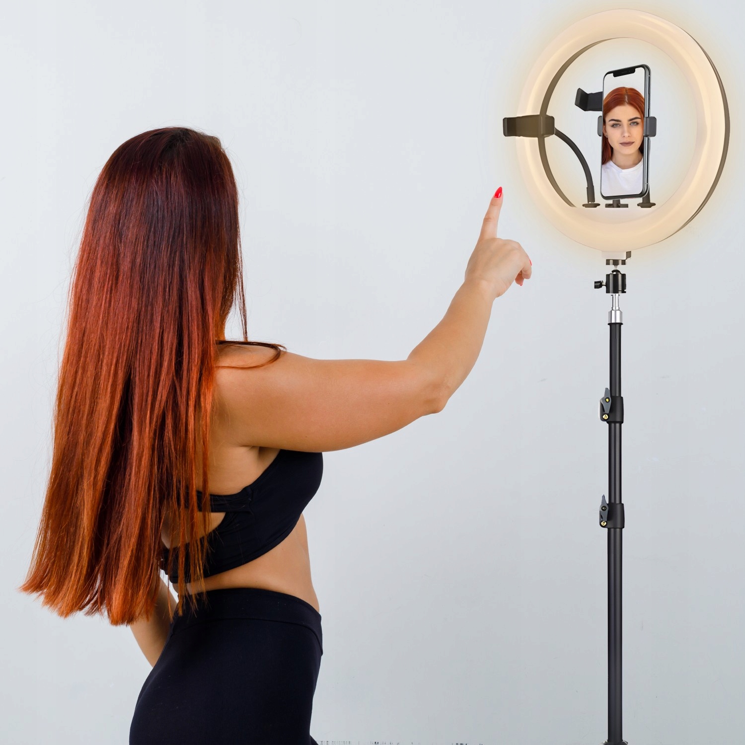 LAMPA PIERŚCIENIOWA LED SELFIE RING STATYW PILOT + UCHWYT NA LAMPA PIERŚCIENIOWA LED SELFIE RING STATYW PILOT + UCHWYT NA