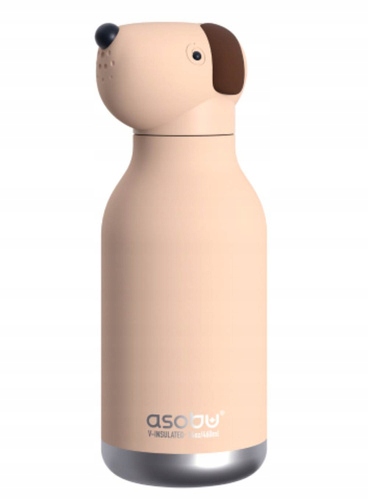 Butelka termiczna ze słomką Asobu Bestie Bottle 430ml Pies beżowy