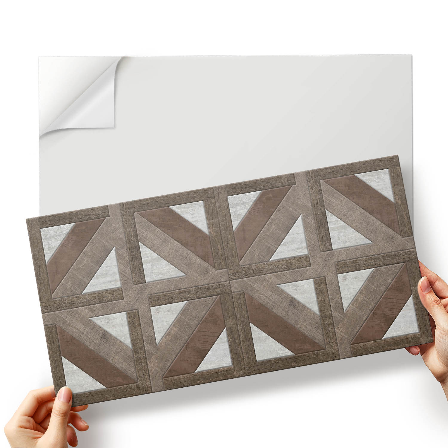 Balíček dlaždic Vinyl Pvc Tvary dřeva v betonové formě 10x40x20 cm