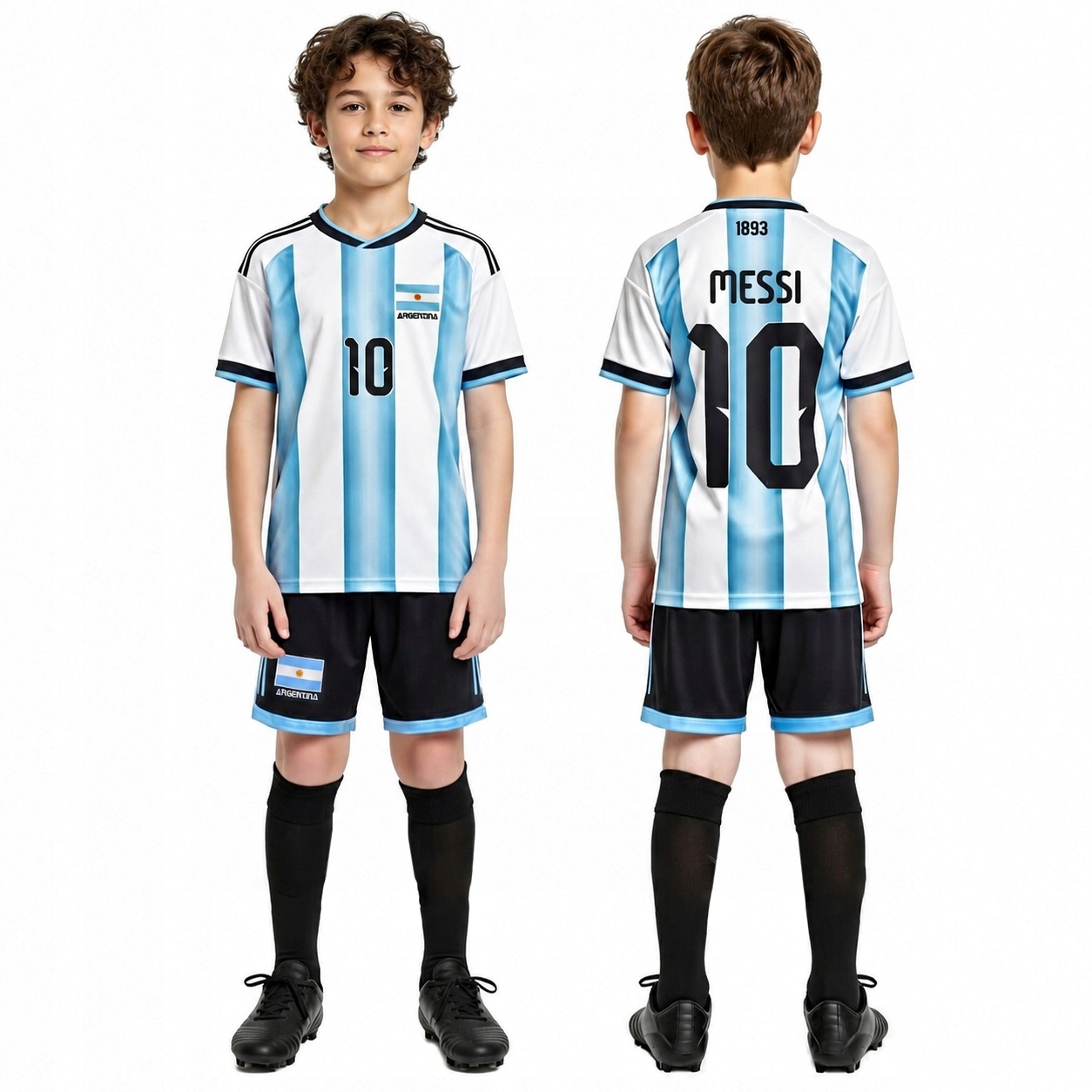 Messi Argentyna – Strój Piłkarski Getry– Komplet Dziecięcy 146